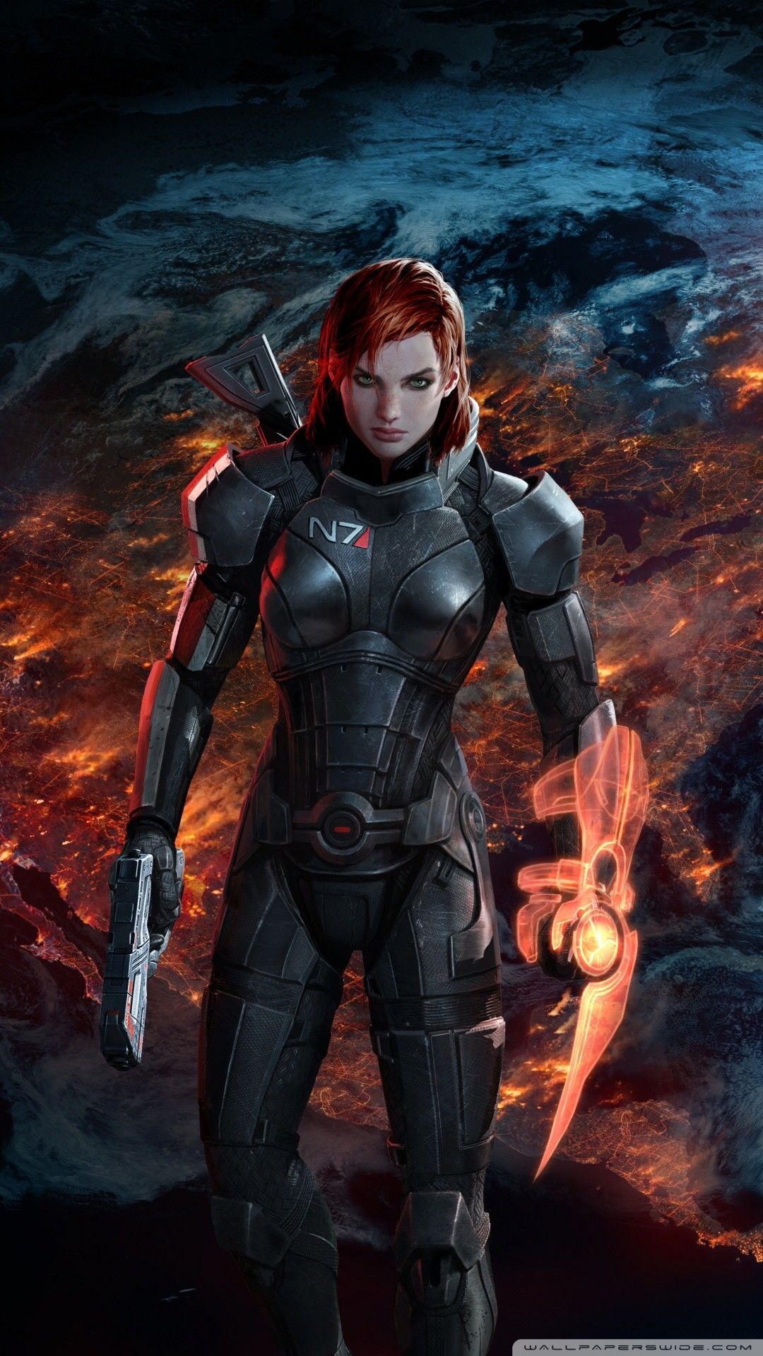 Free Mass Effect 3 FemShep phone wallpaper