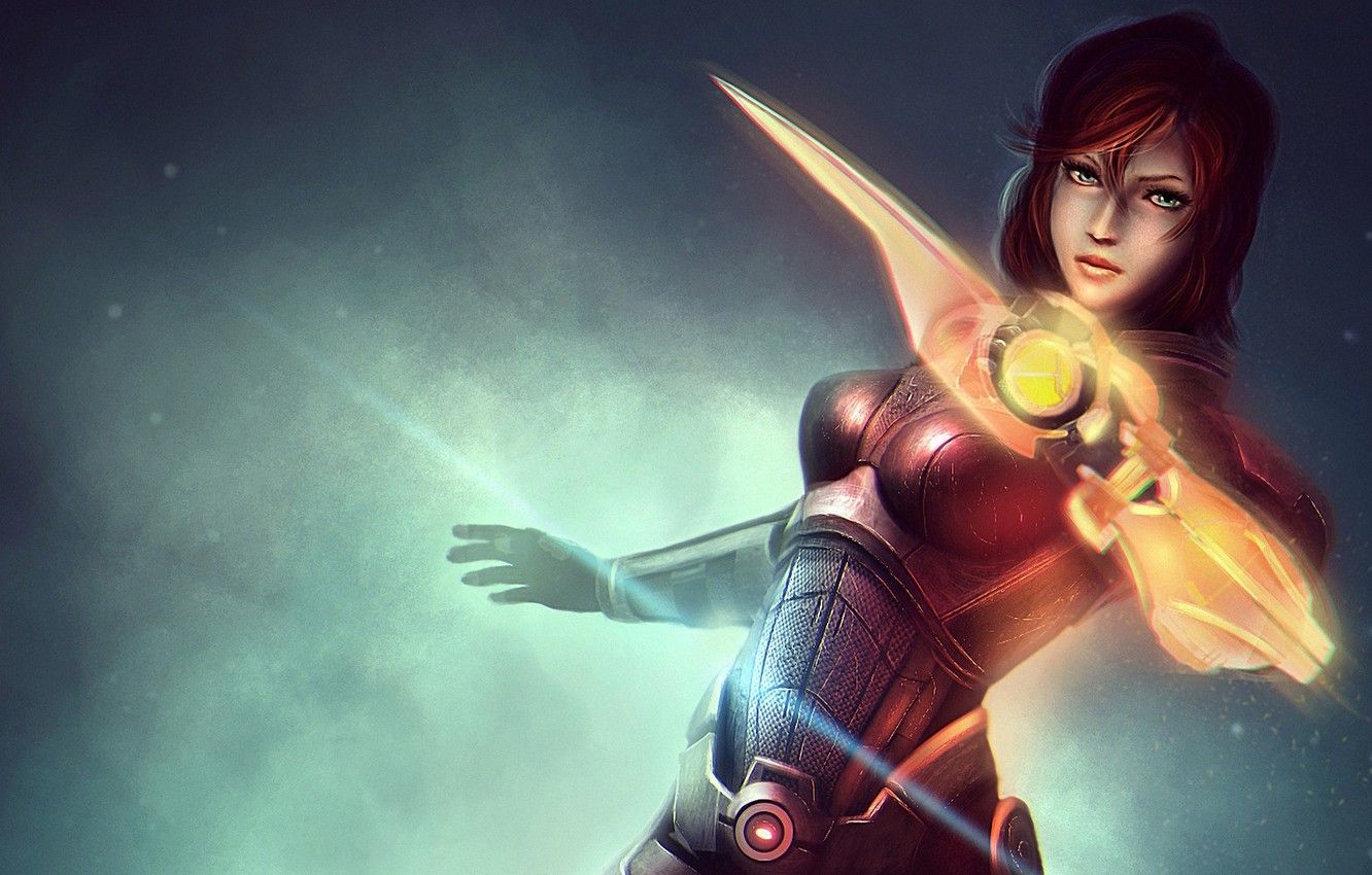 Wallpaper girl, background, art, armor, Mass Effect, Shepard
