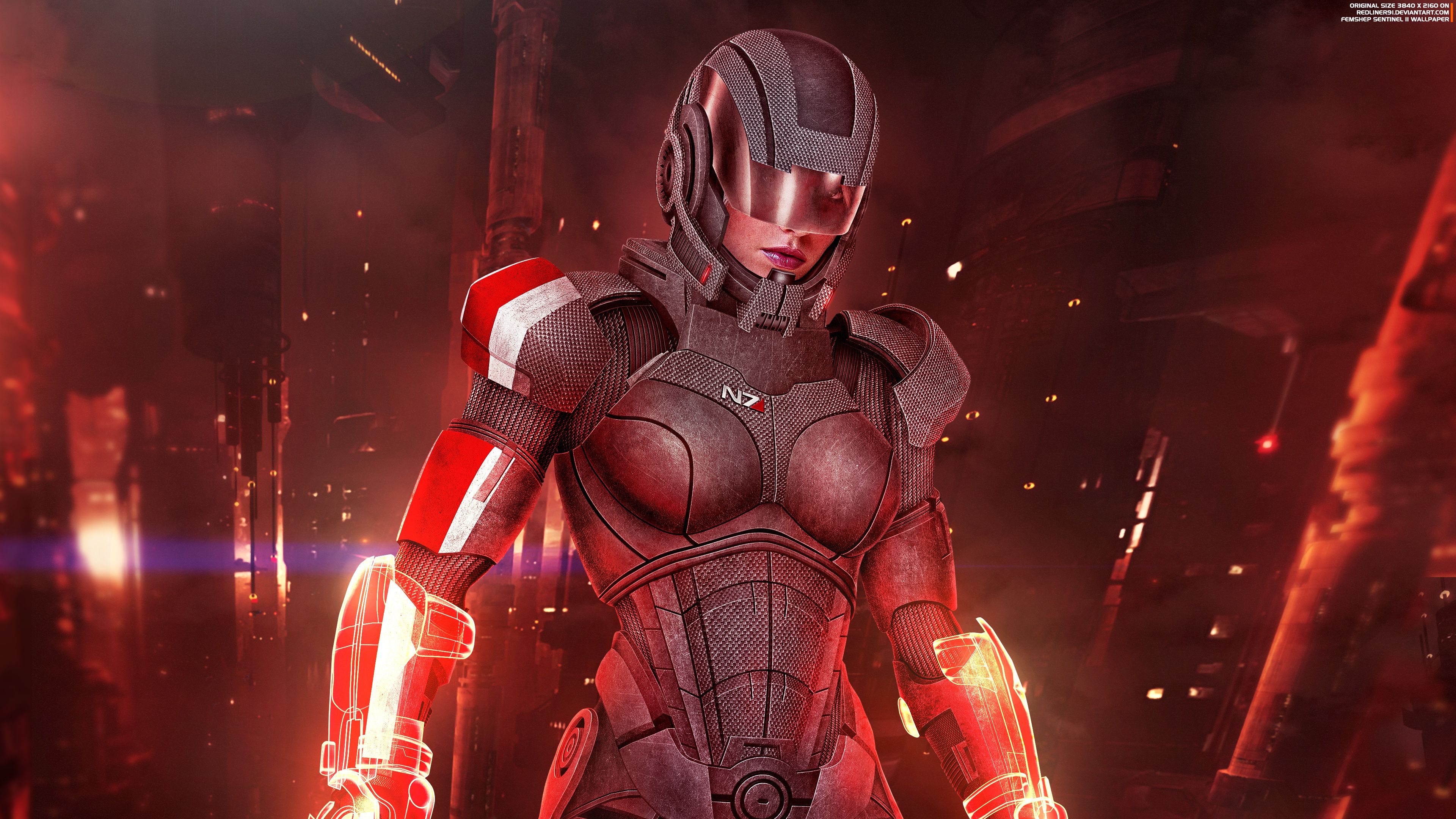 Female Shepard Mass Effect 4K Wallpaper