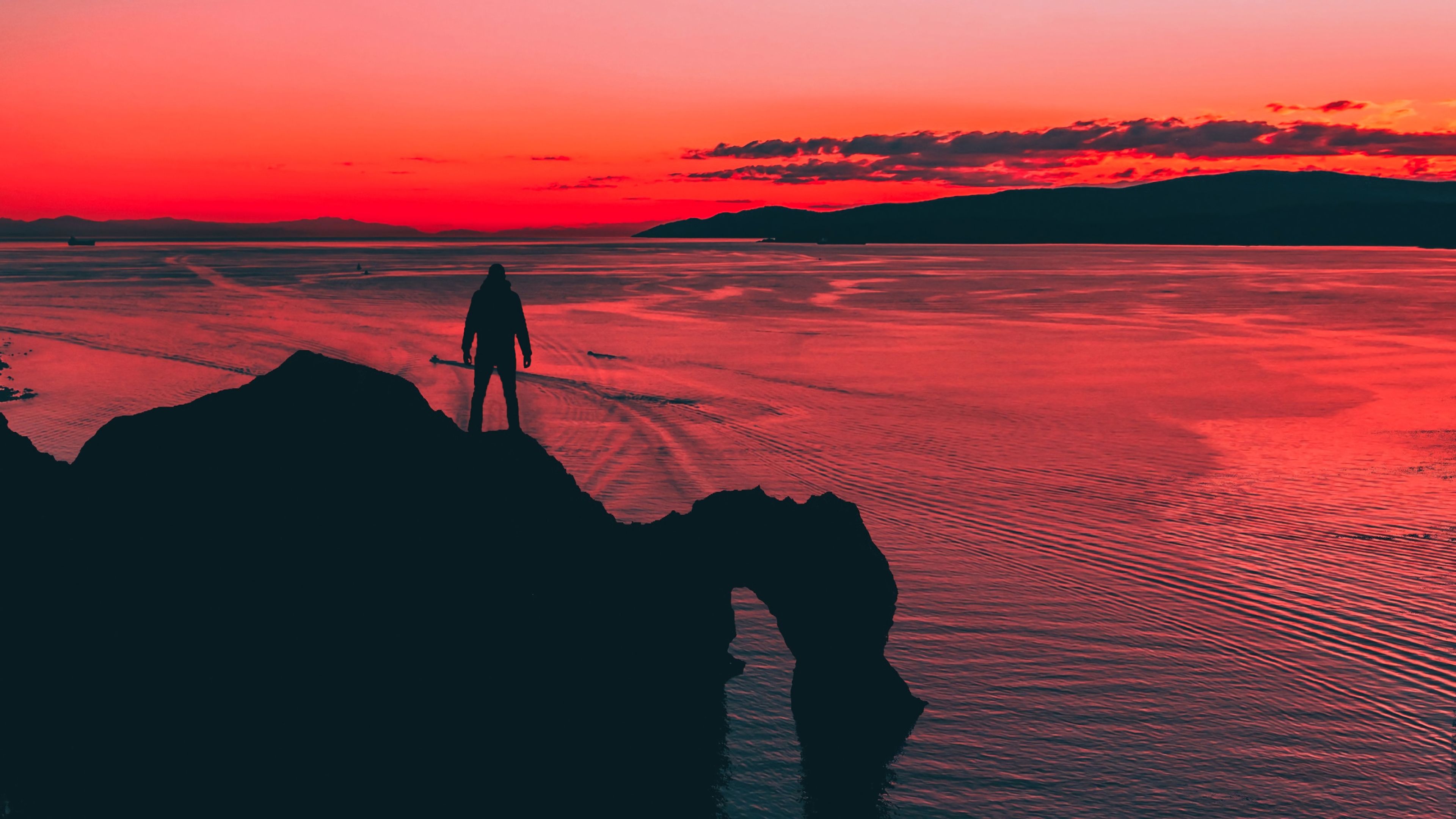 Men Standing At Cliff Sunset 4k, HD Photography, 4k Wallpaper