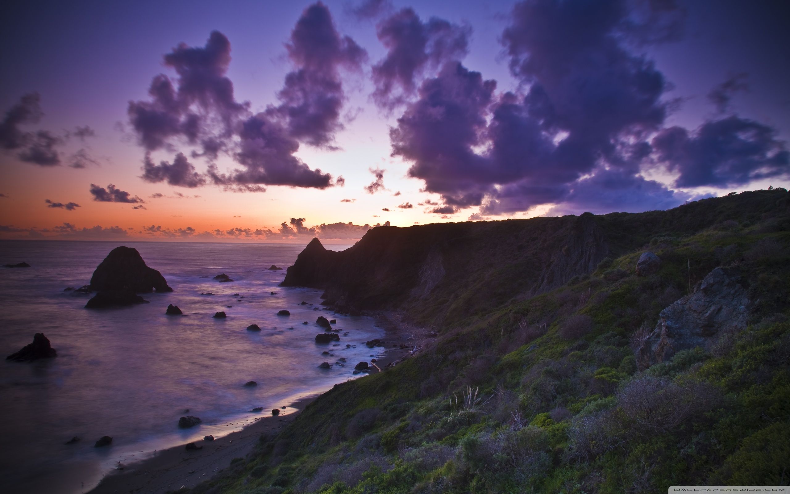 Coast Cliffs At Sunset Ultra HD Desktop Background Wallpaper