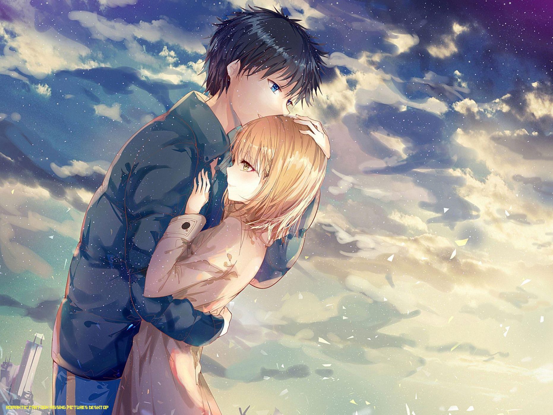 Anime Couple Hug Wallpaper cartoon