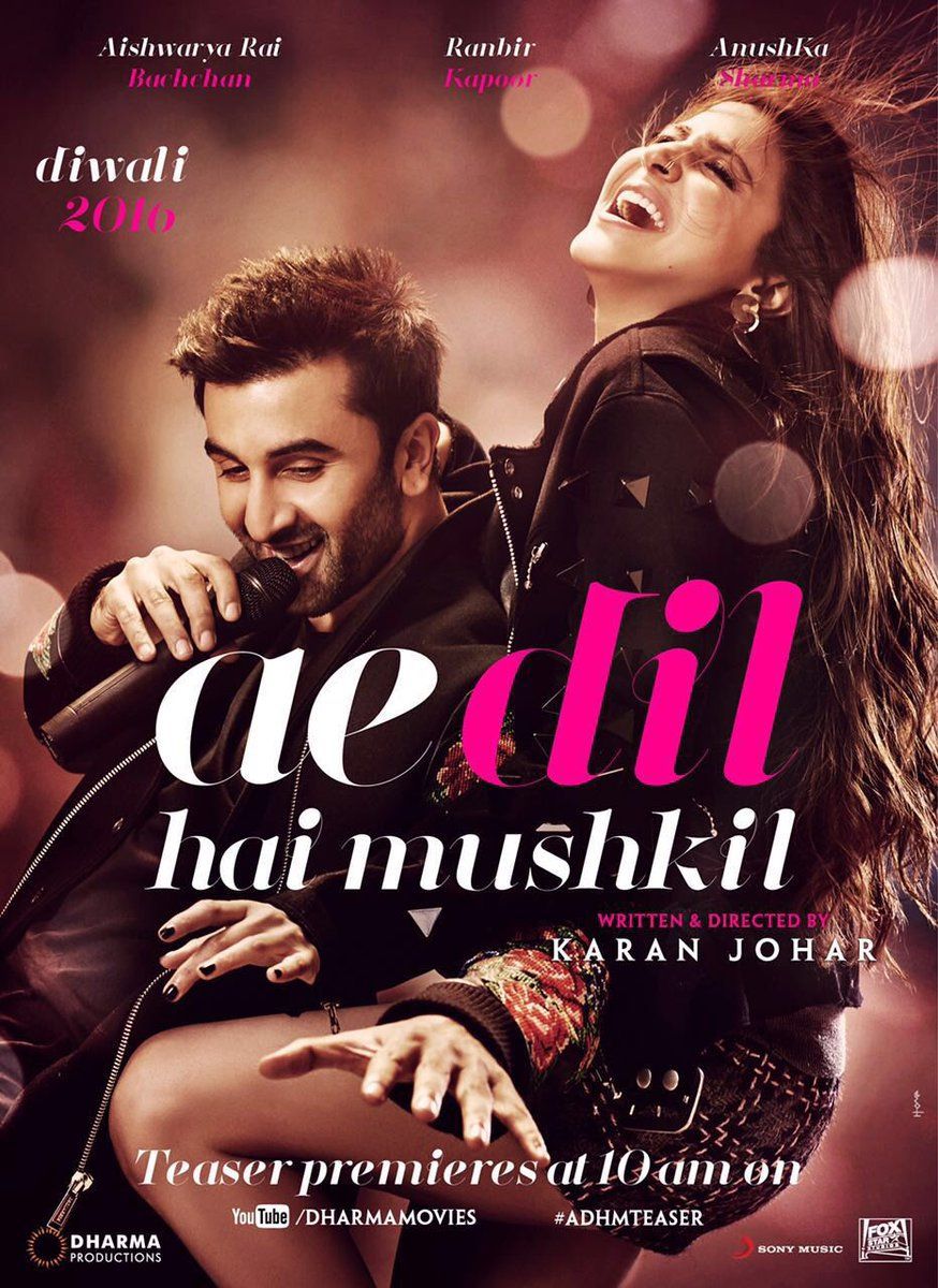 Ae Dil Hai Mushkil. Movie HD Wallpaper Poster #ADHM #Bollywood