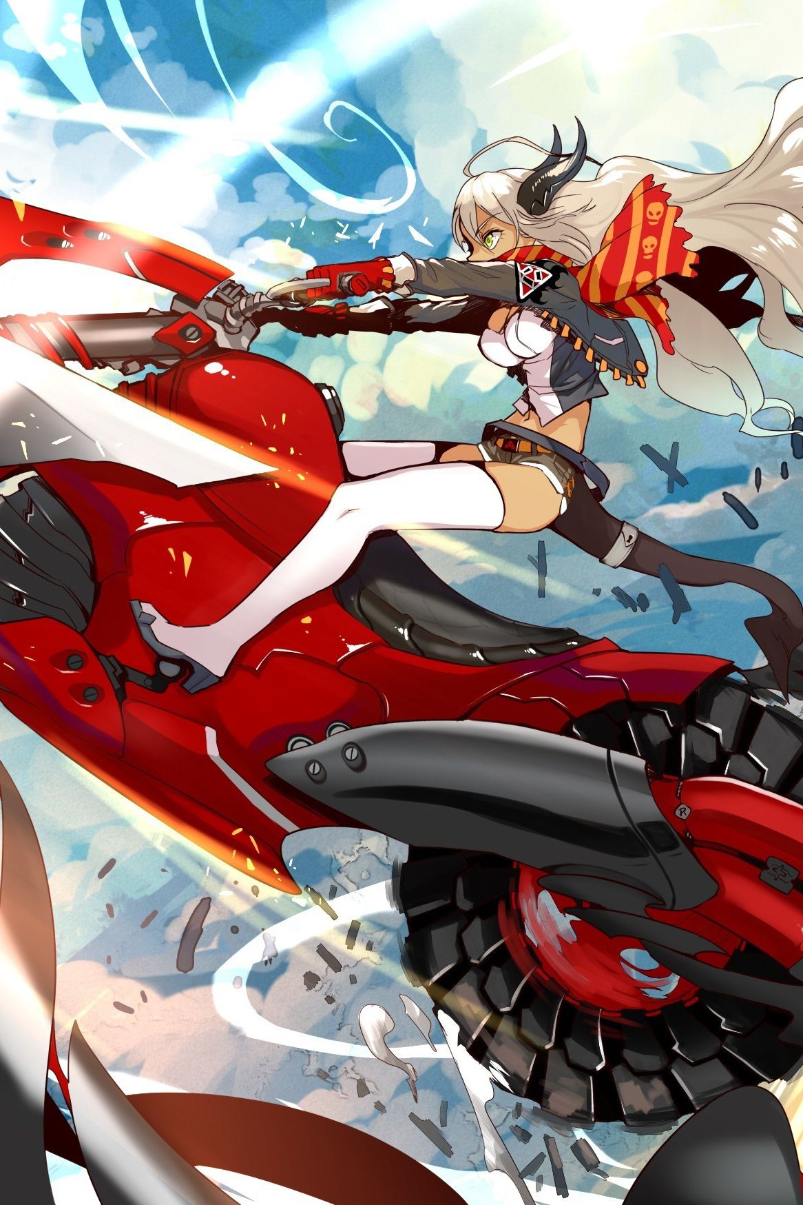 Bike hot anime girl ride original animation movie HD Wallpaper