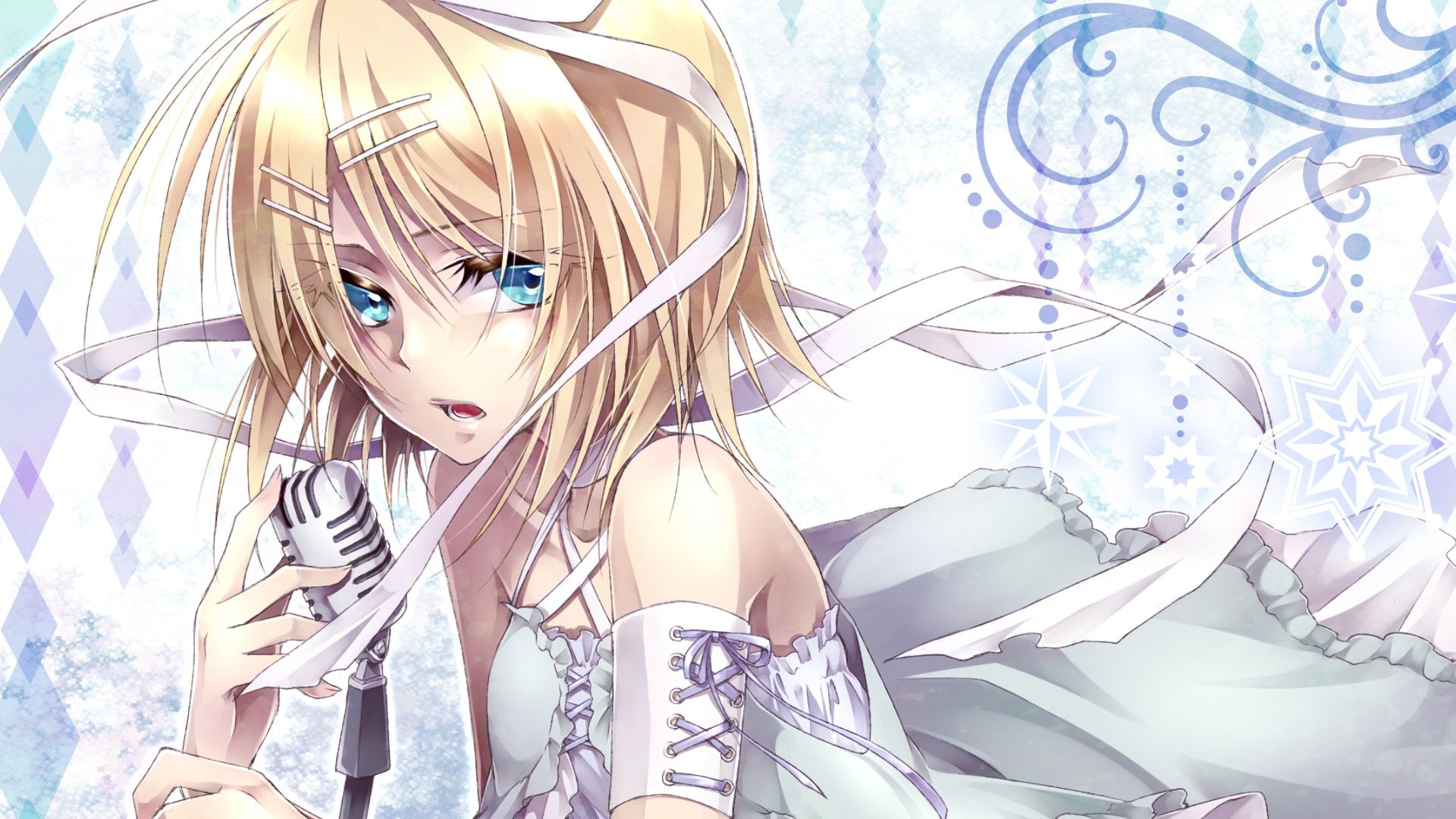 View Fullsize Kagamine Rin Image Girl With Short Blonde Hair And Blue Eyes Wallpaper & Background Download