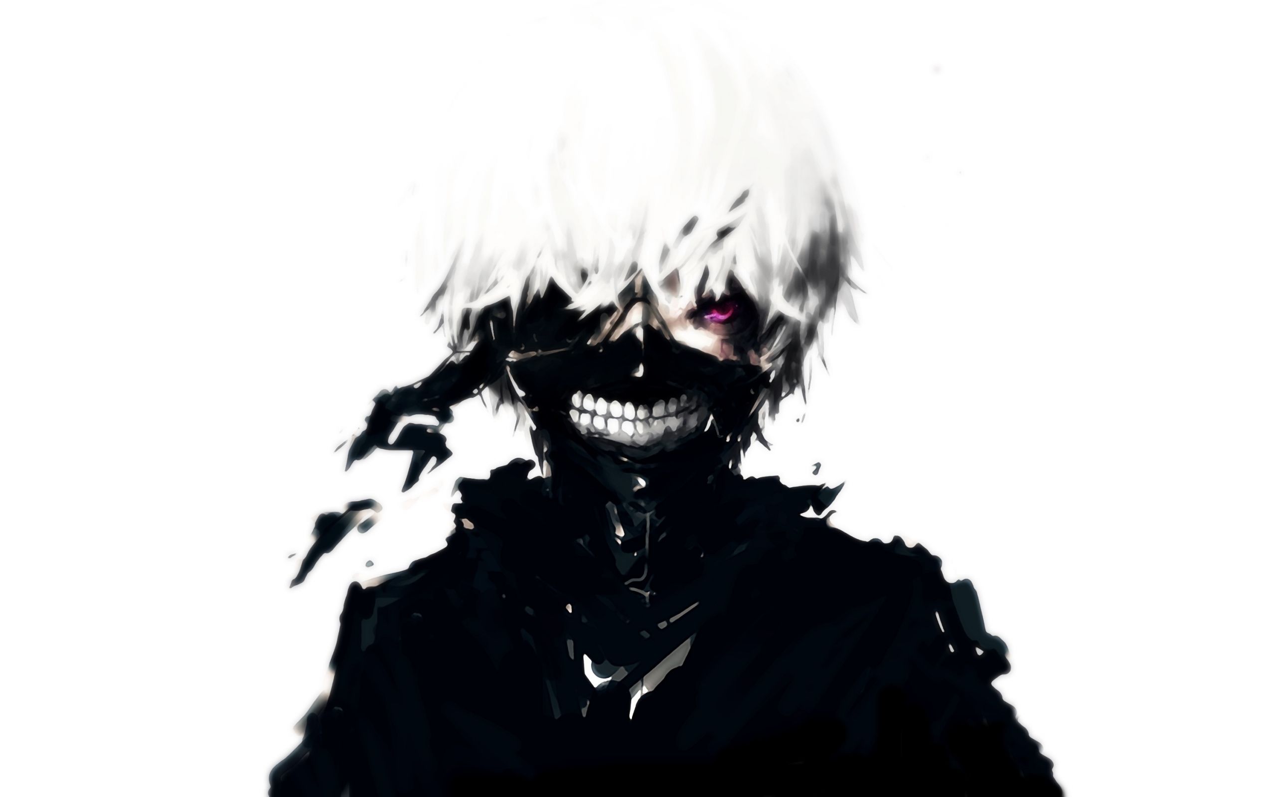 Download 2560x1600 wallpaper minimal, ken kaneki, bw, art, dual