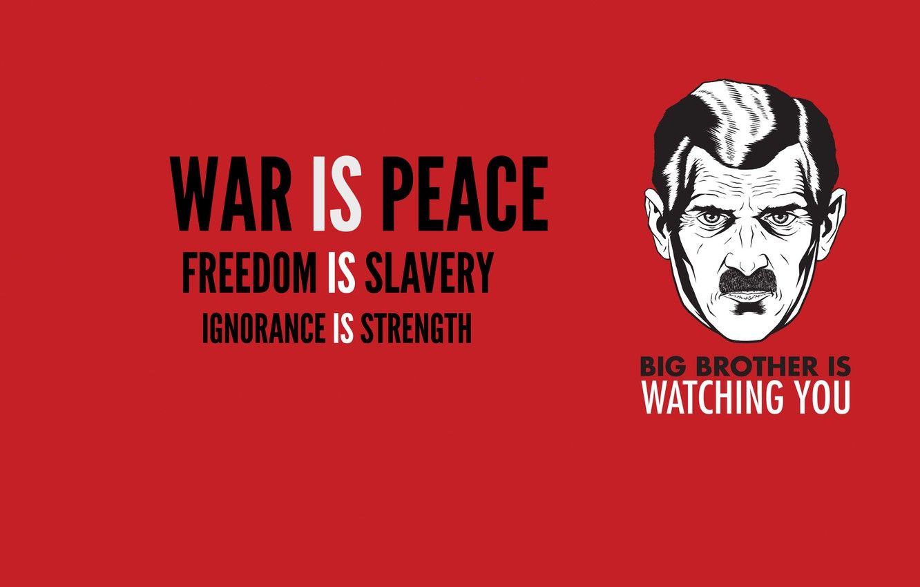 Wallpaper mustache, freedom, power, war, past, the world, big brother, Orwell, big brother, ignorance, slavery image for desktop, section минимализм
