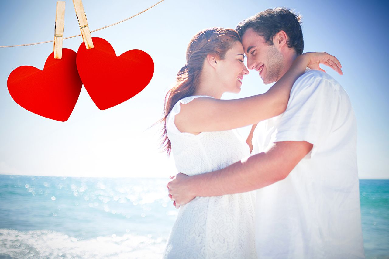 Desktop Wallpaper Dating Men Couples in love Heart Two Love Girls