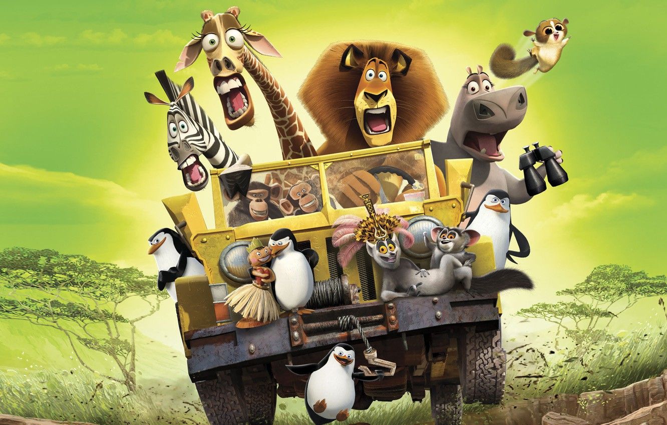 Wallpaper mood, cartoon, Savannah, Madagascar, Madagascar image