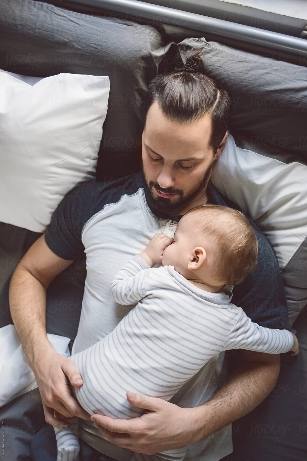 Baby Sleeping on Dad's Chest by Lumina, Father