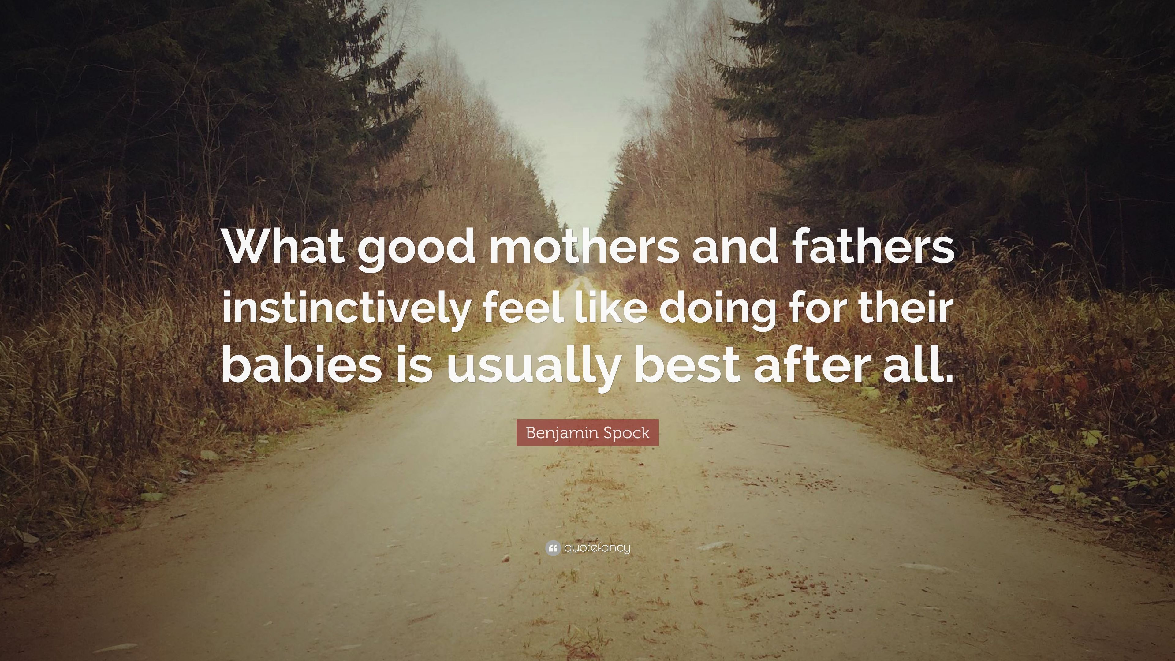 Benjamin Spock Quote: “What good mothers and fathers instinctively