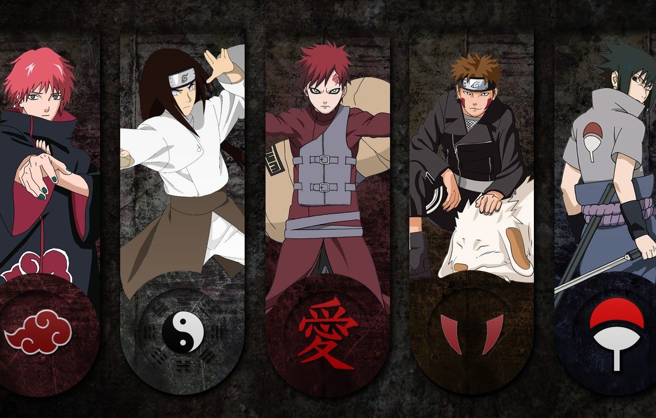 Wallpaper Kiba, sword, logo, game, Sasuke, Naruto, anime, katana