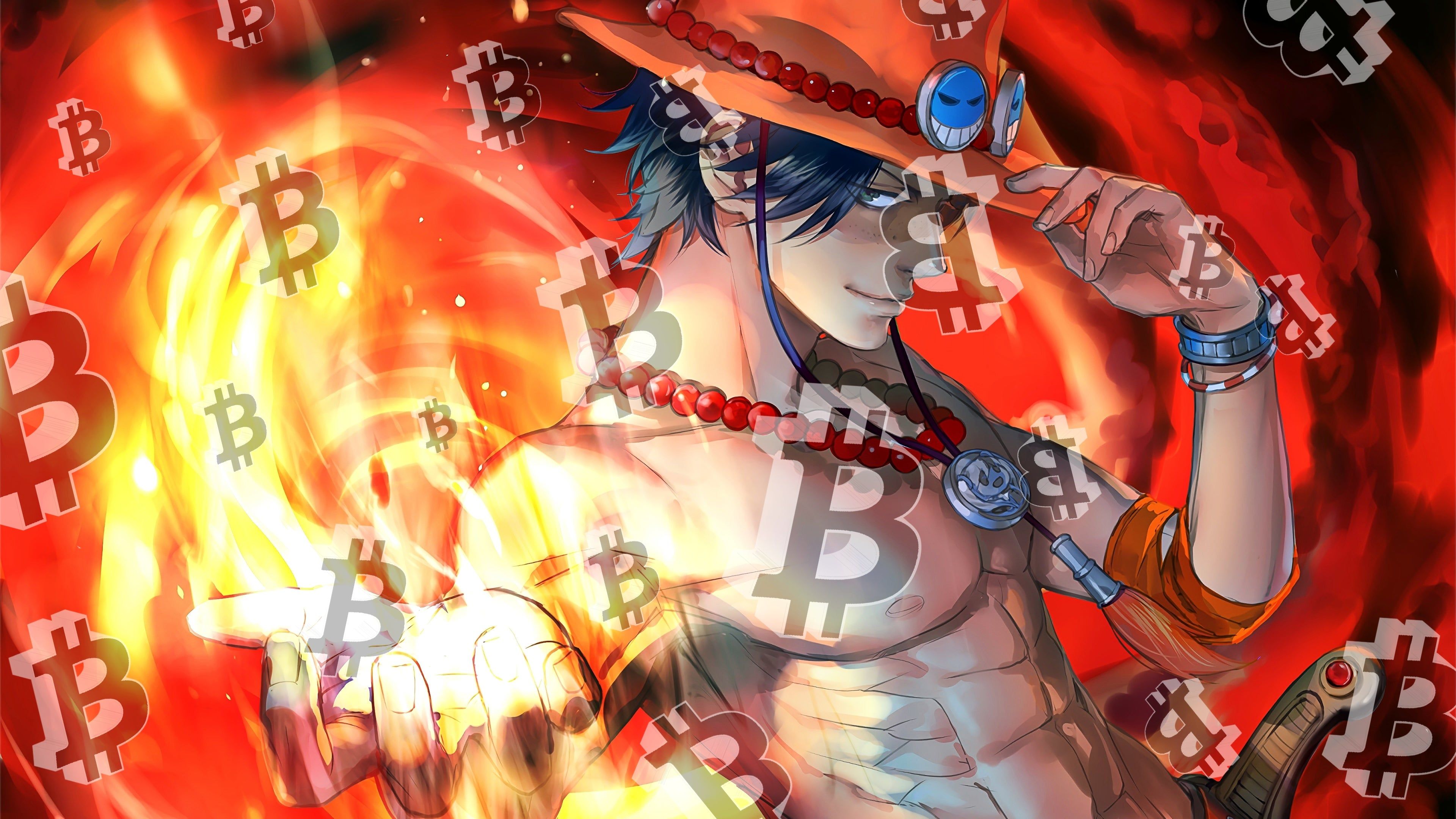 Bitcoins Everywhere Inverted Fire Fist Ace One Piece B23129