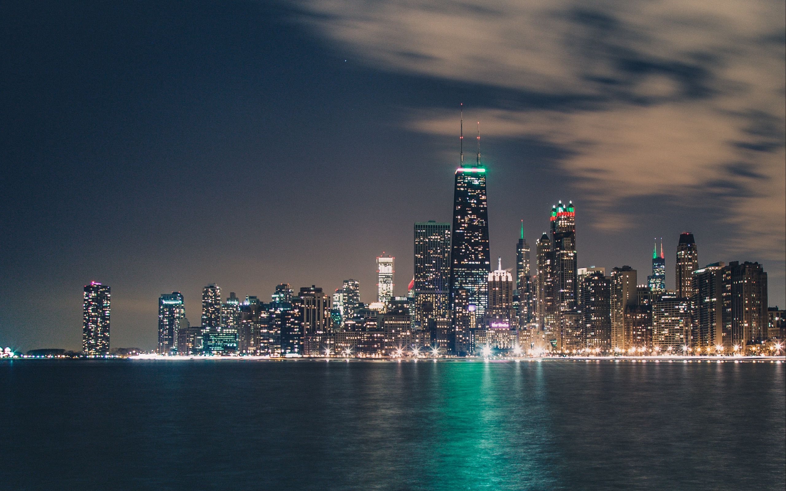 Download wallpaper 2560x1600 night city, panorama, city lights