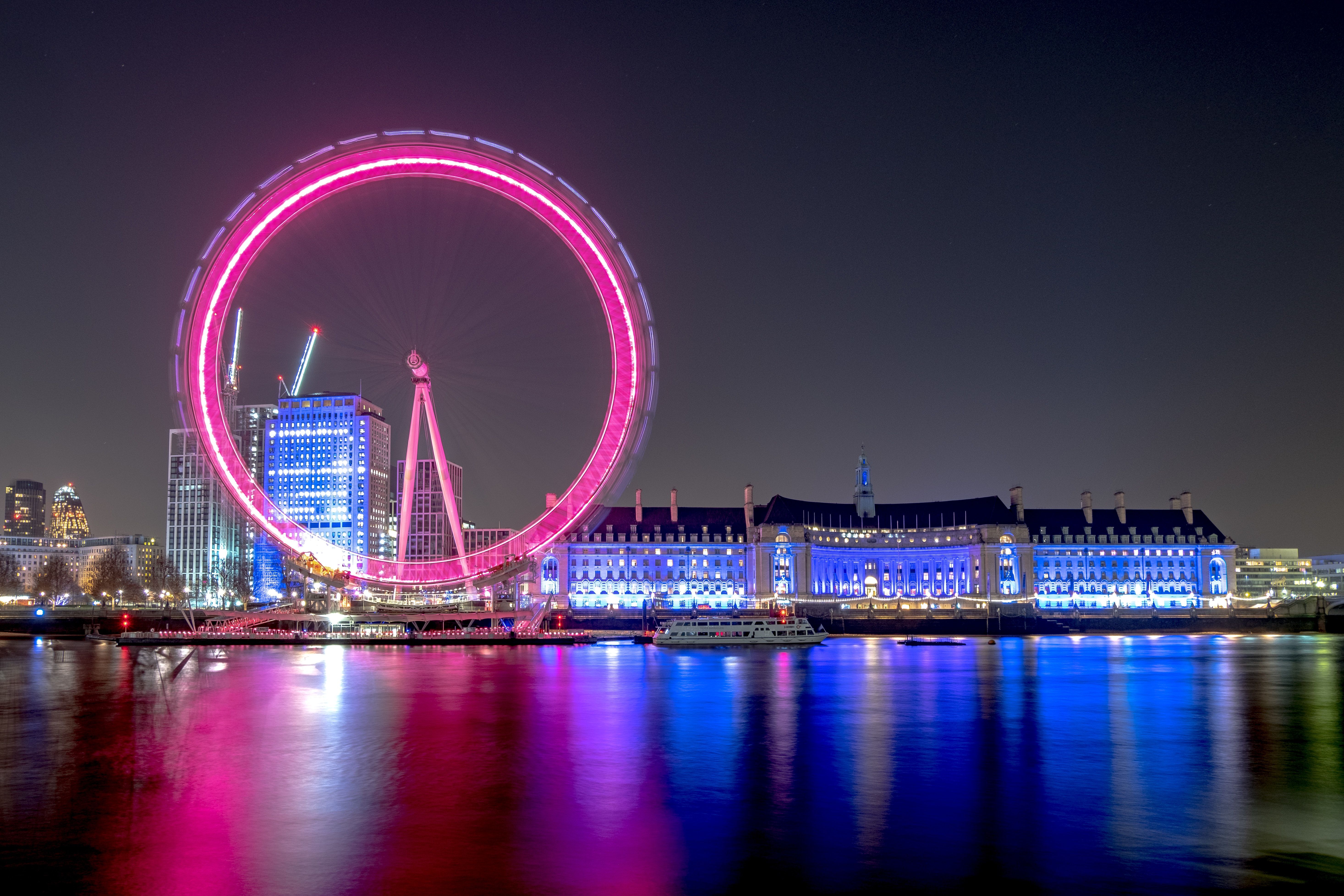 London Eye During Night Time · Free