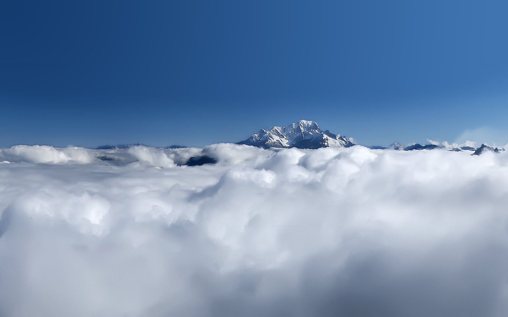 Clouds At Mountain Top Sky Wallpaper 1