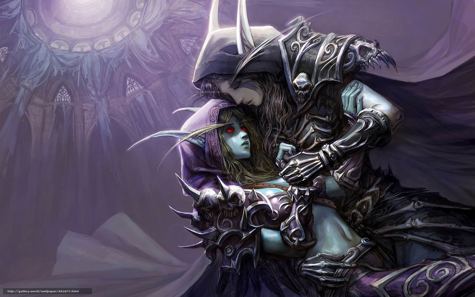 Download wallpaper Silvana, Elves, temple, embrace free desktop