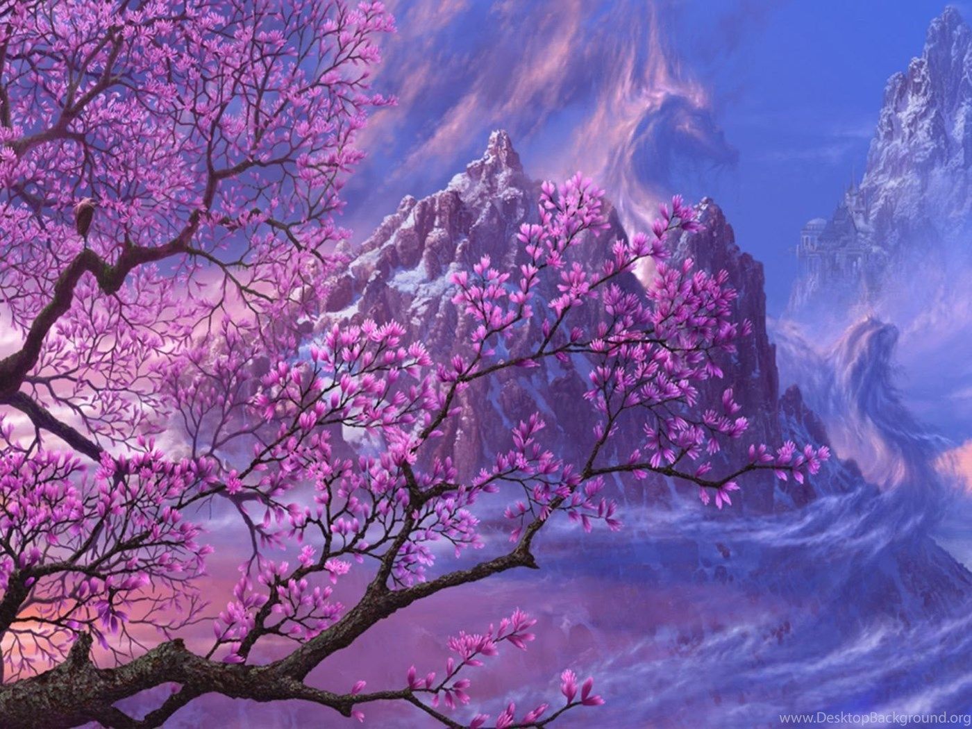 Fantasy Flowers Sakura Wallpaper HD Download For Desktop Desktop