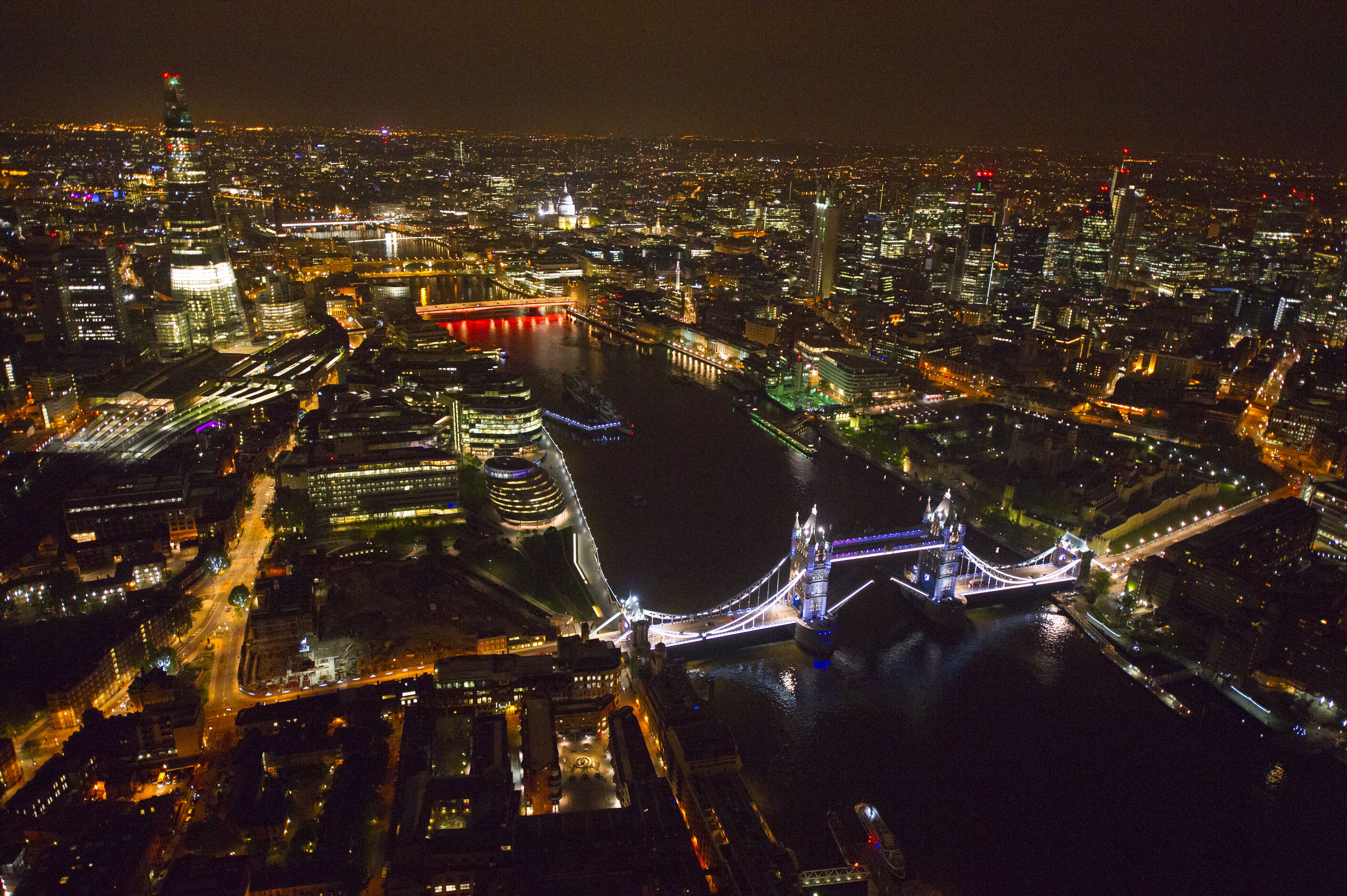 Photo: A Lovely Aerial Photo of London Taken At Night For Your Desktop Wallpaper