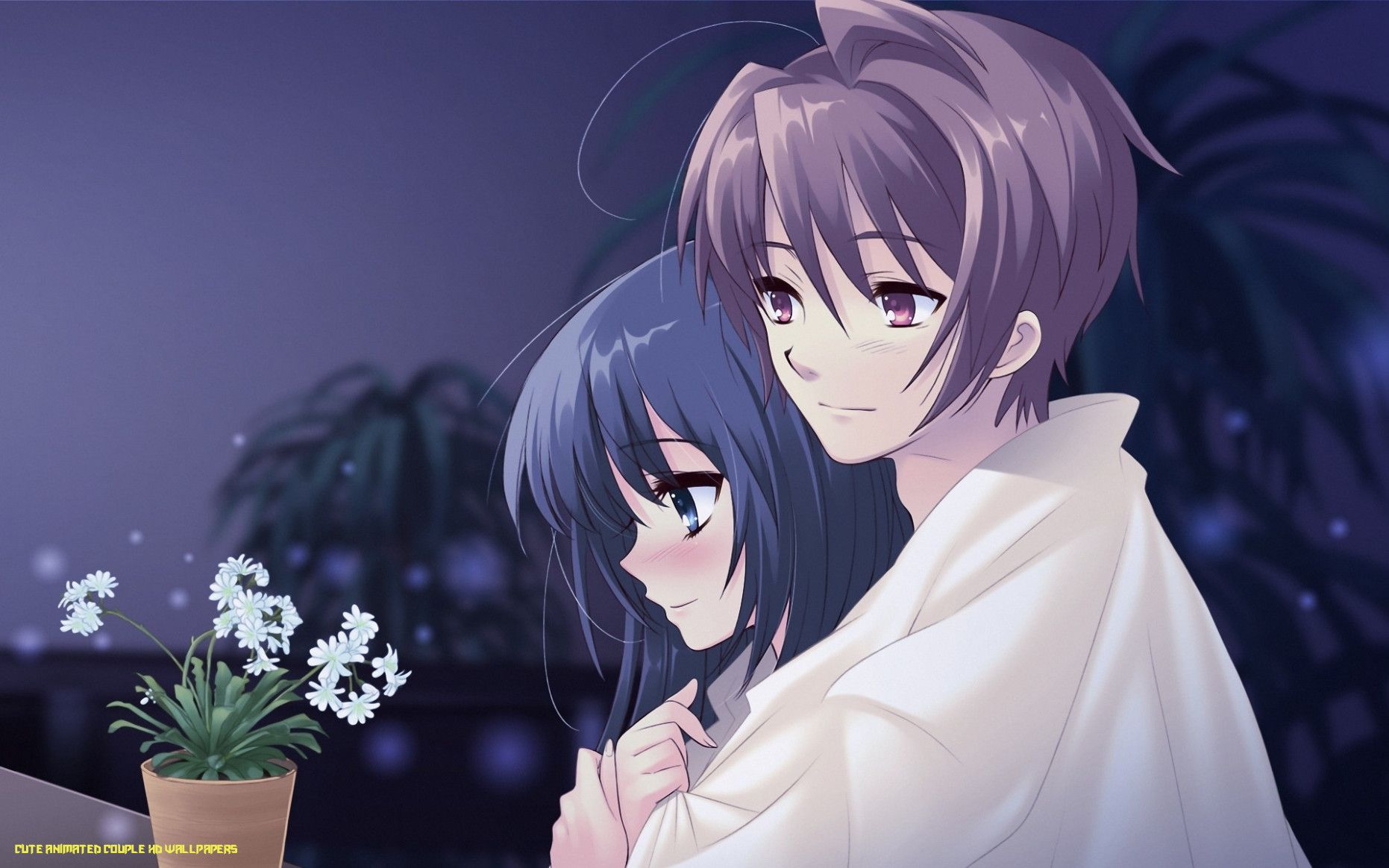 Cute Anime Couple Wallpaper animated