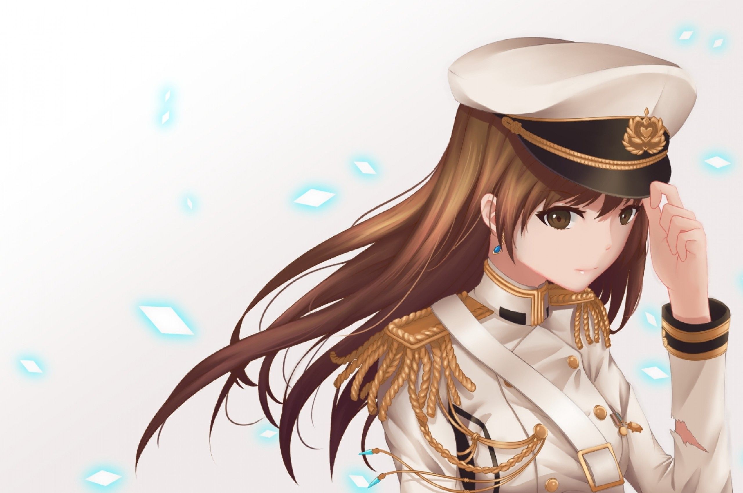 Download 2560x1700 Anime Girl, Military Uniform, Long Hair Wallpaper for Chromebook Pixel