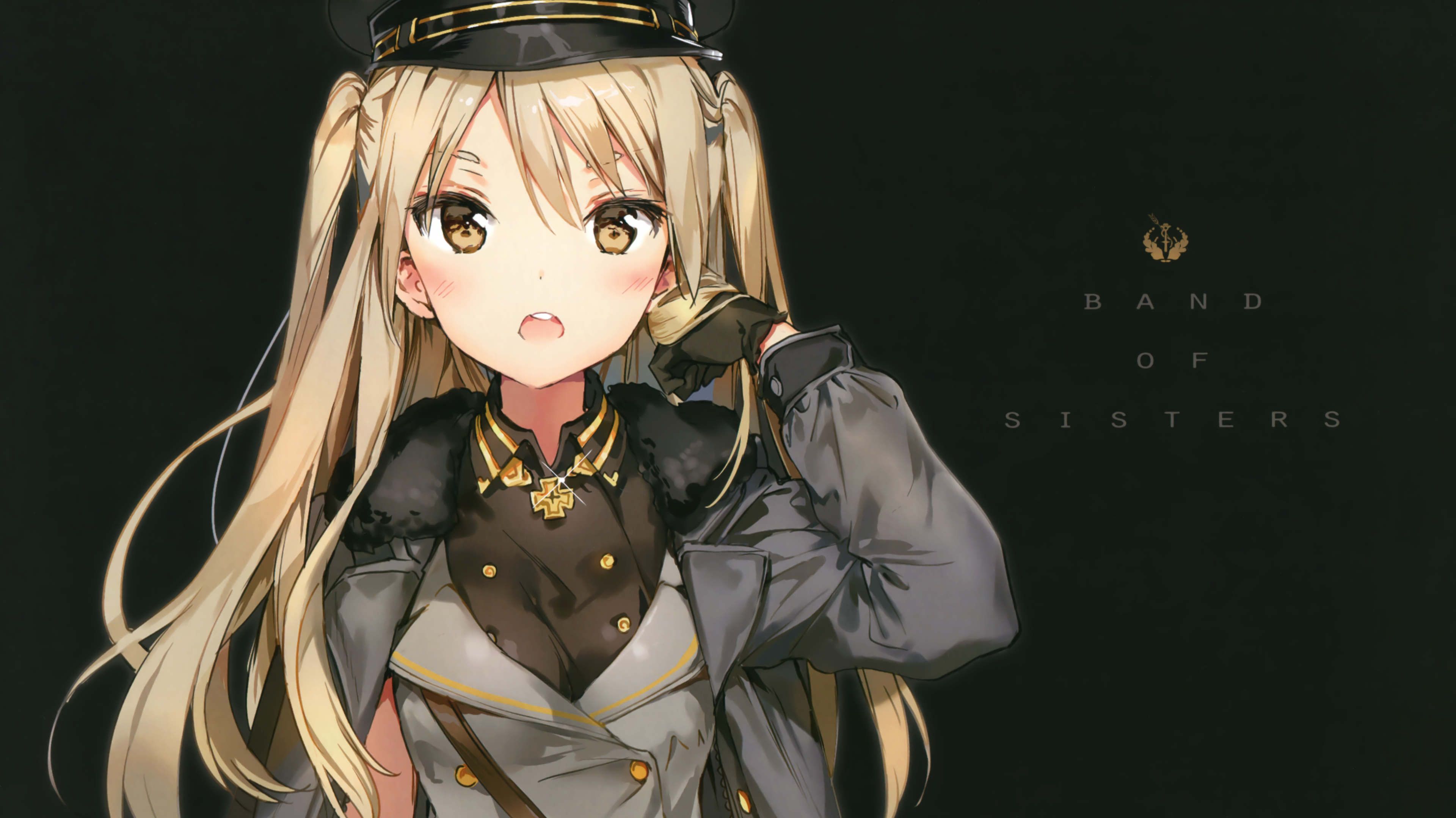 Download 3840x2160 Anime Girl, Blonde, Military Uniform, Twintails, Hat Wallpaper for UHD TV