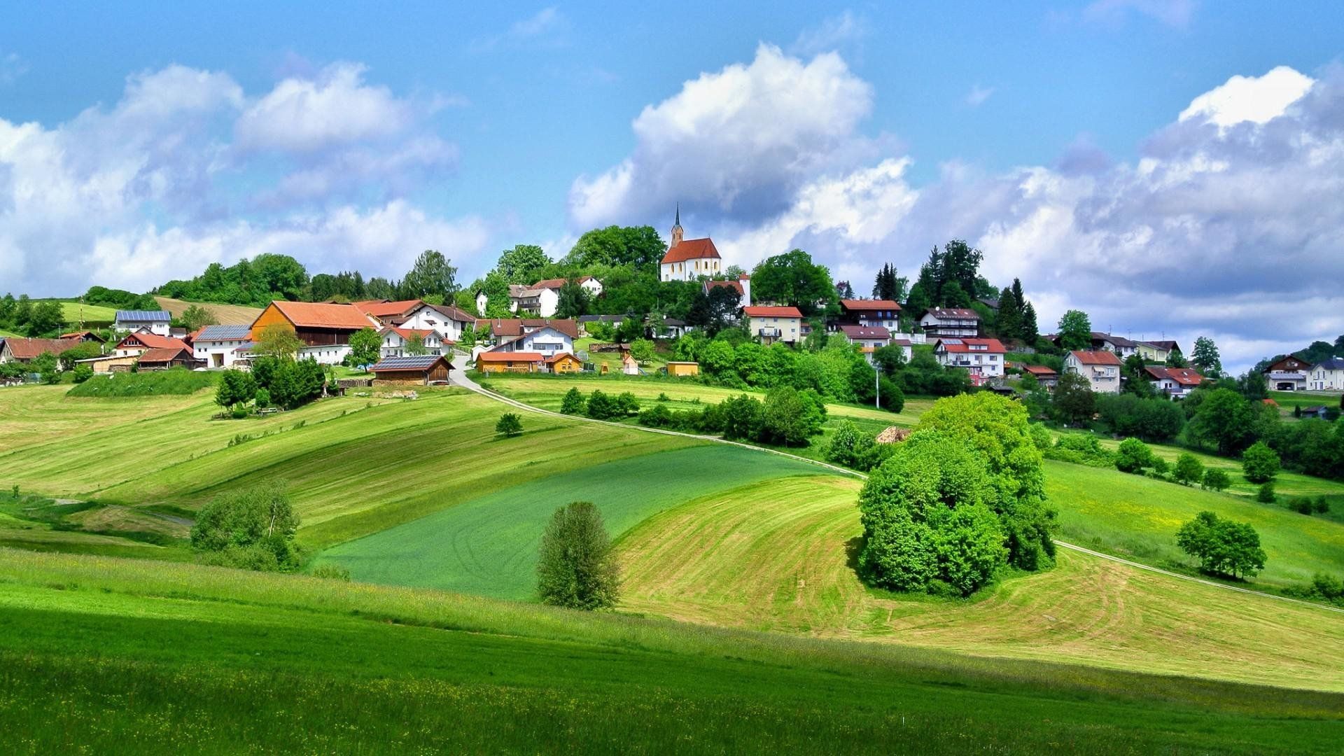 Village in the Countryside HD Wallpaper. Background Image