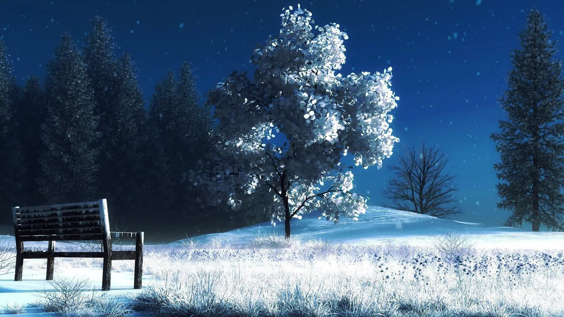snowy anime landscape