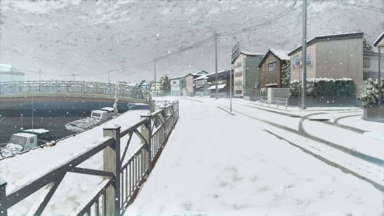 Download mobile wallpaper: Anime, Landscape, Winter, free. 31930