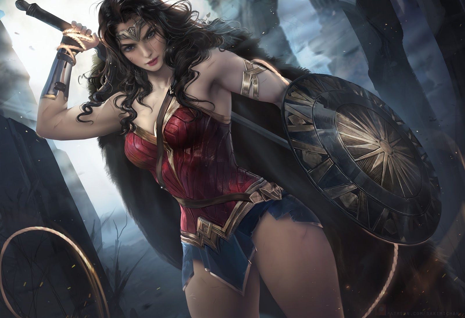 Wonder Woman Justice League Wallpaper / Author: Sakimichan 4126 x