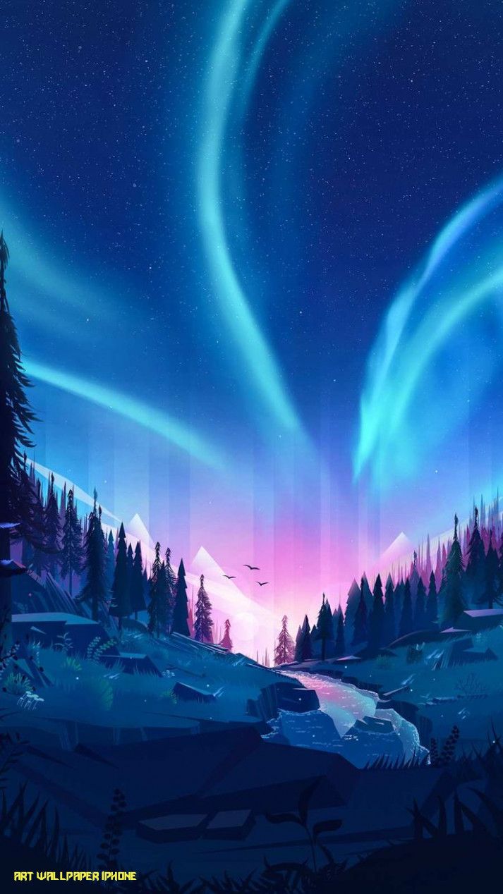 Beautiful Nature Aurora Sky Art iPhone Wallpaper. Scenery