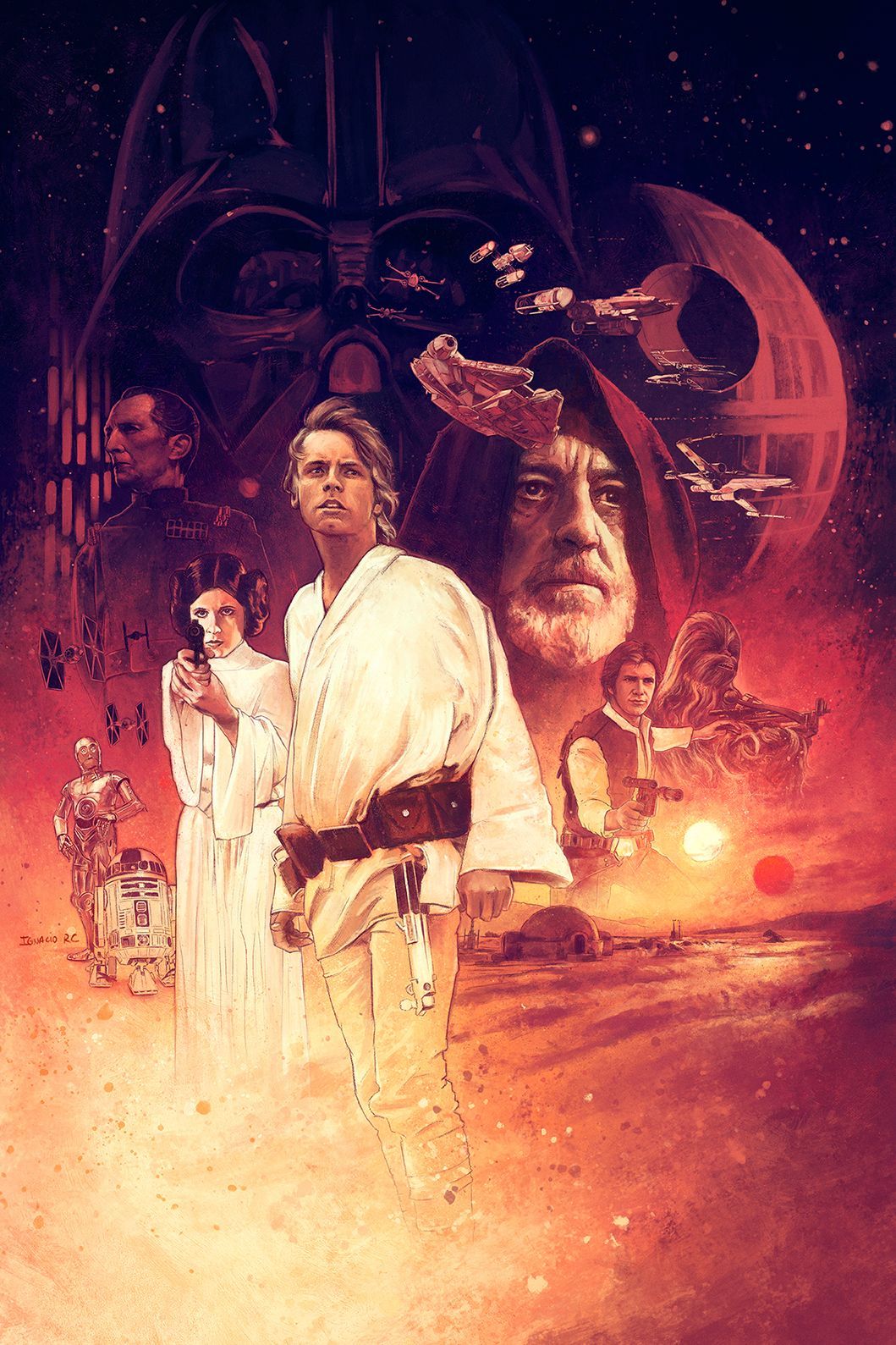 Star Wars: Episode IV New Hope. Star wars painting, Star wars
