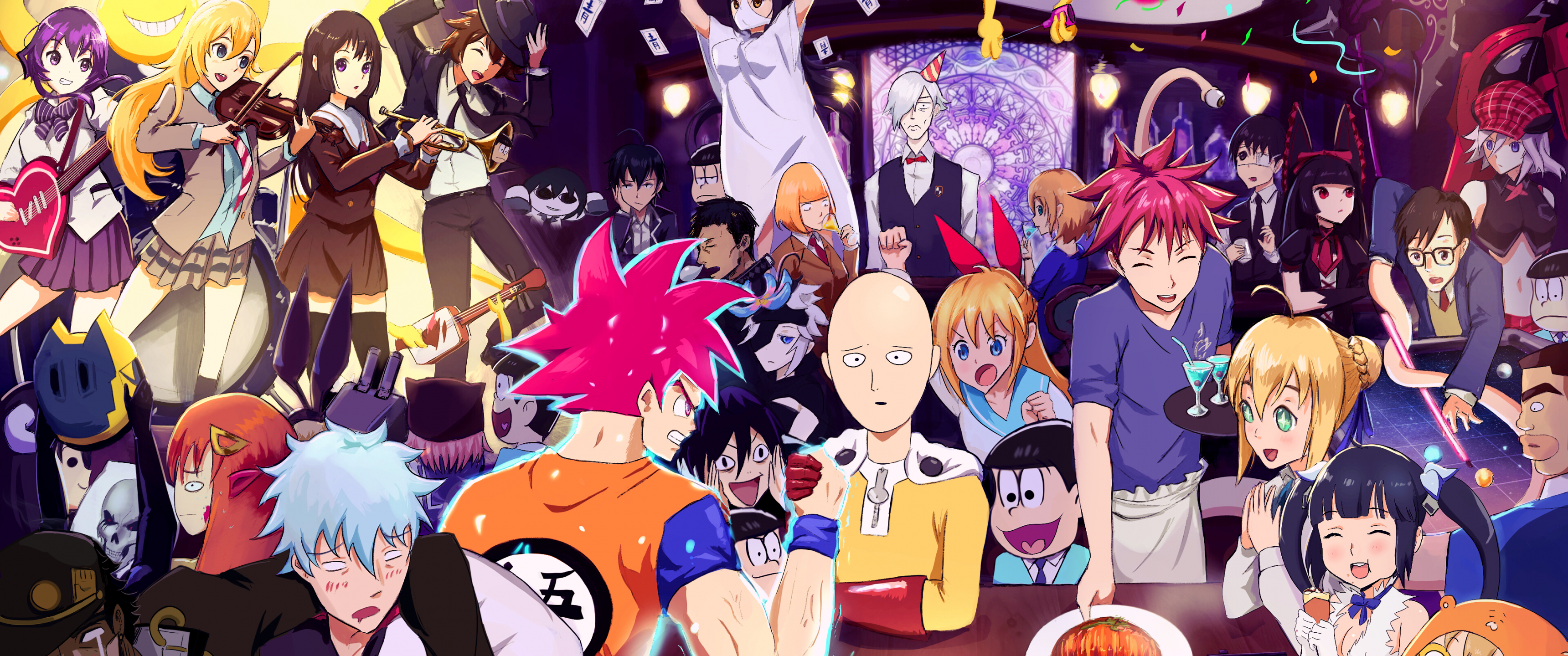 anime wallpaper anime crossover one punch man shokugeki