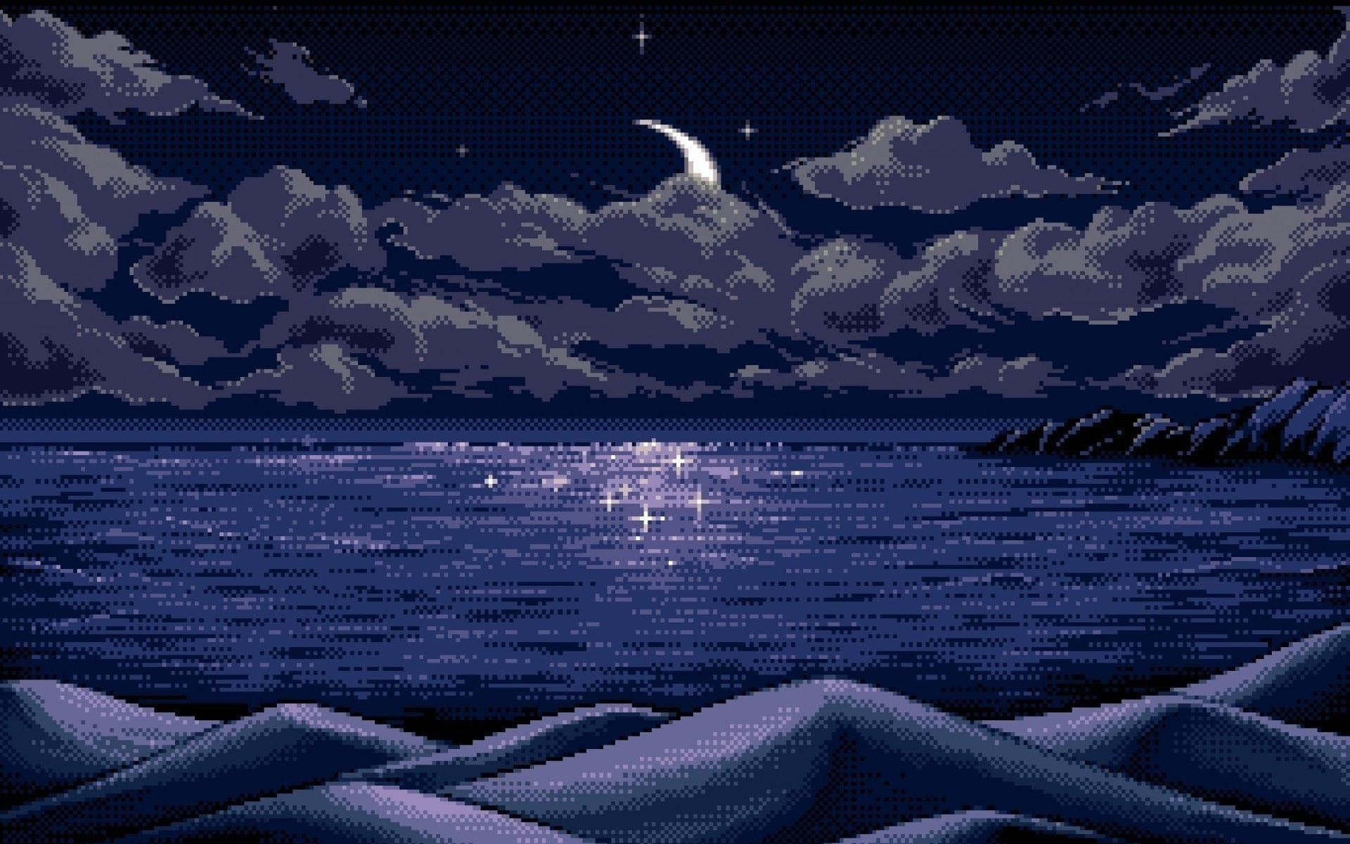 Pixel Art Wallpaper night