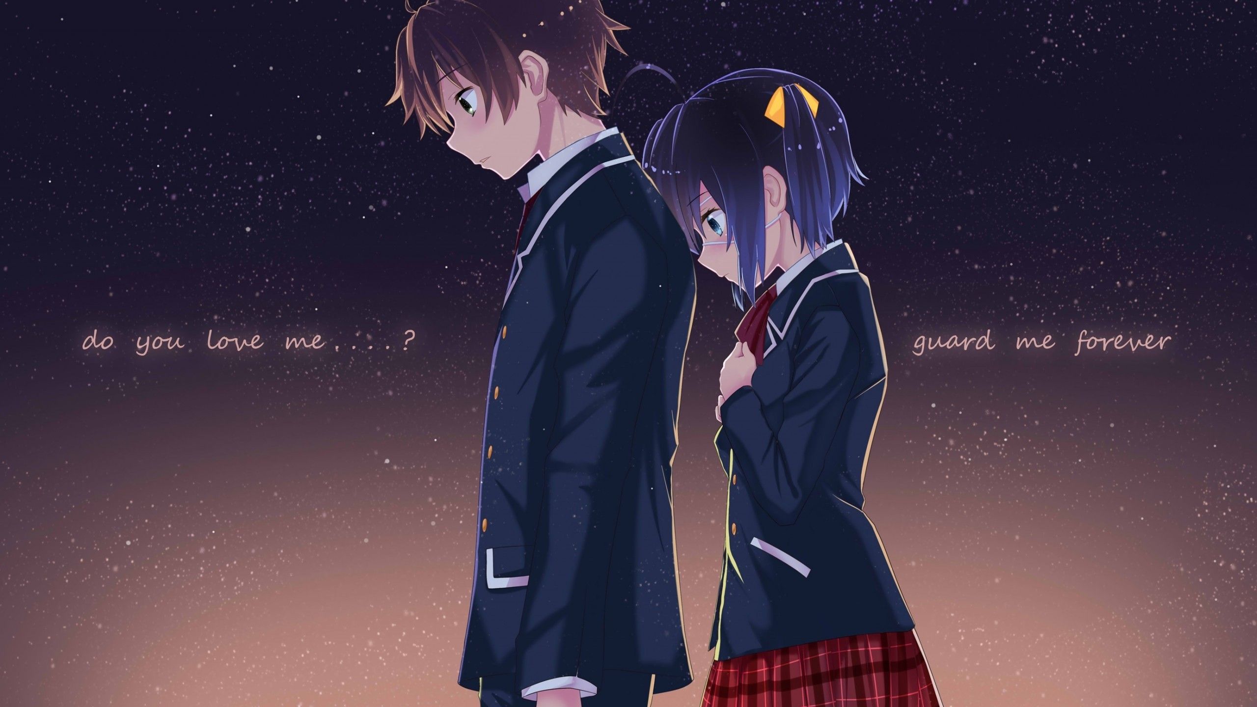 Download 2560x1440 Takanashi Rikka, Togashi Yuuta, Couple