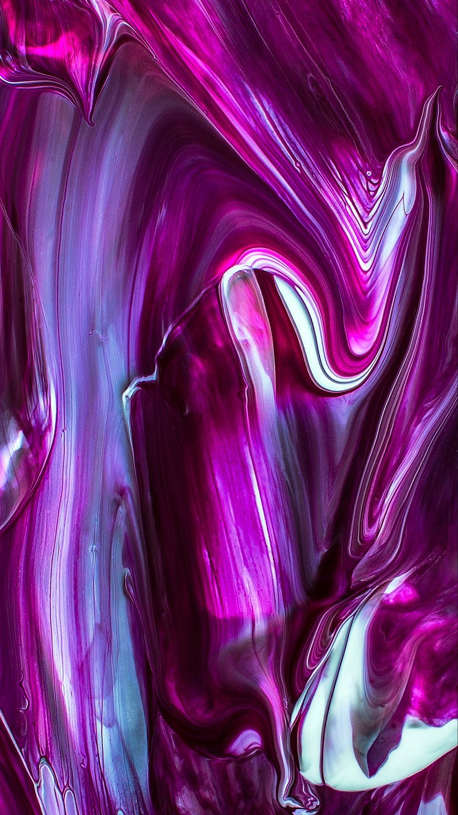 Download wallpaper 938x1668 paint, drips, lines, lilac, bright