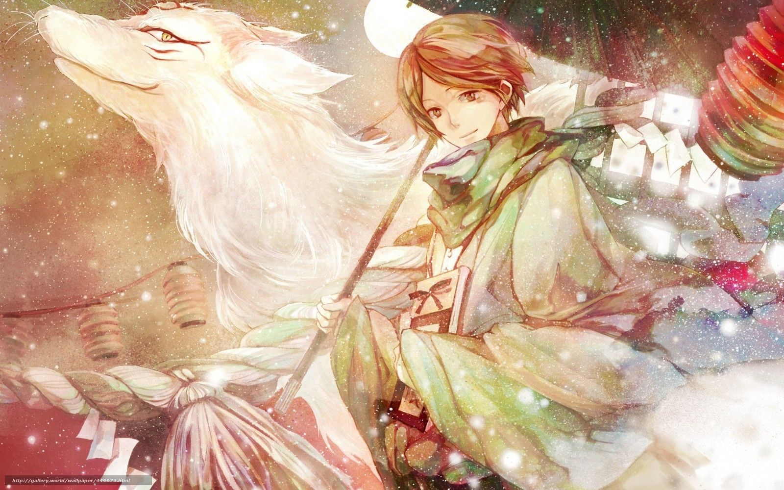 Download wallpaper Art, anime, Natsume book of friendship, guy