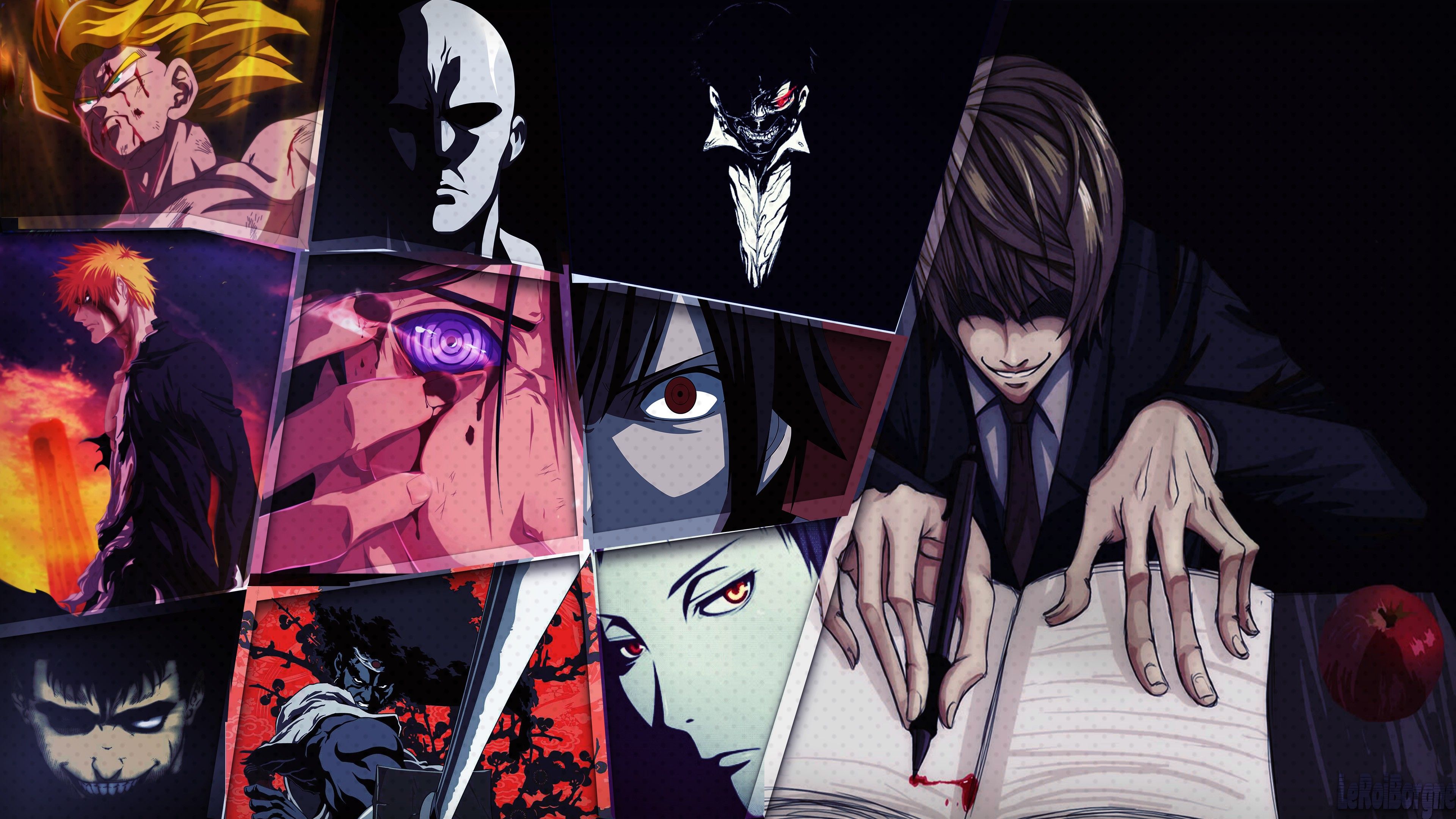 Desktop Wallpaper Crossover, Anime Boys, Anime, Collage, 4k, HD