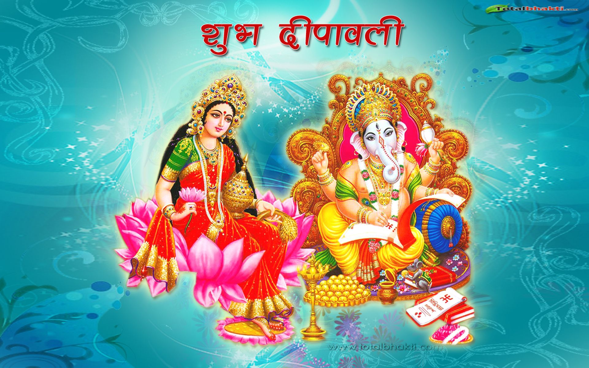 Goddess Laxmi Mata & Lord Ganesha Festivals Hindu Wallpaper