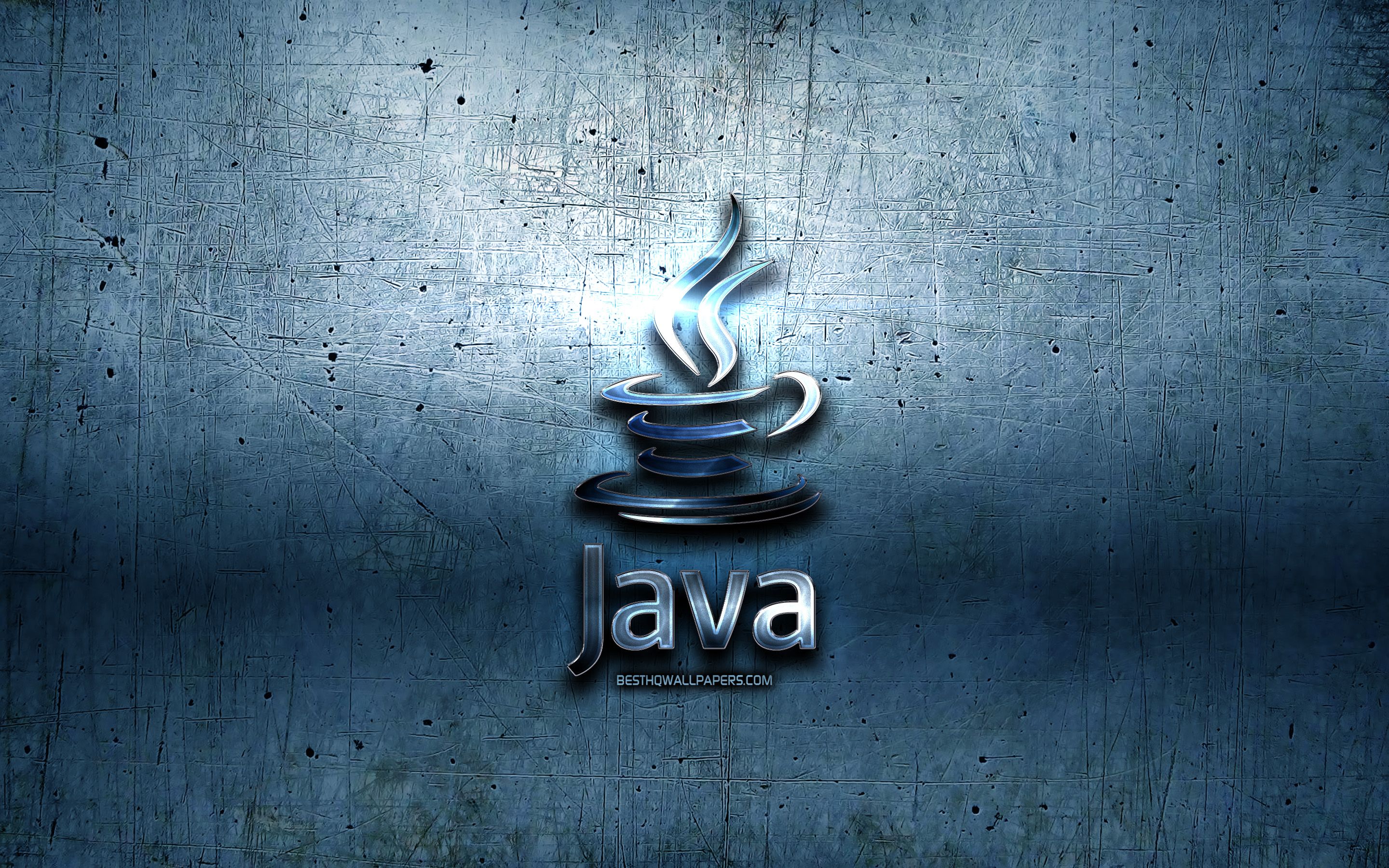Download wallpaper Java metal logo, grunge, programming language