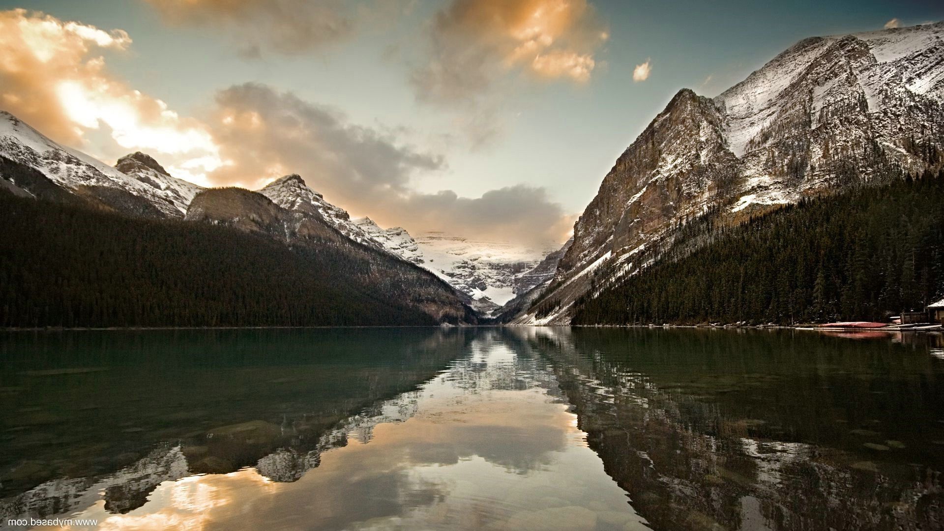 mountain, Lake, Snow, Lake Louise, Canada Wallpaper HD / Desktop