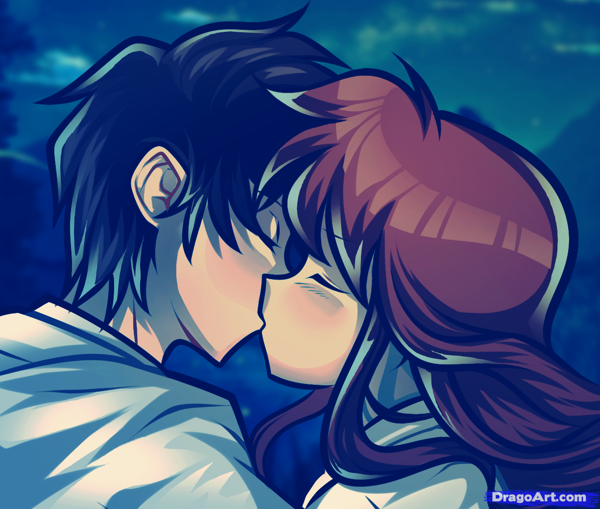 Anime Kissing Couple Render by ElvaScar on DeviantArt