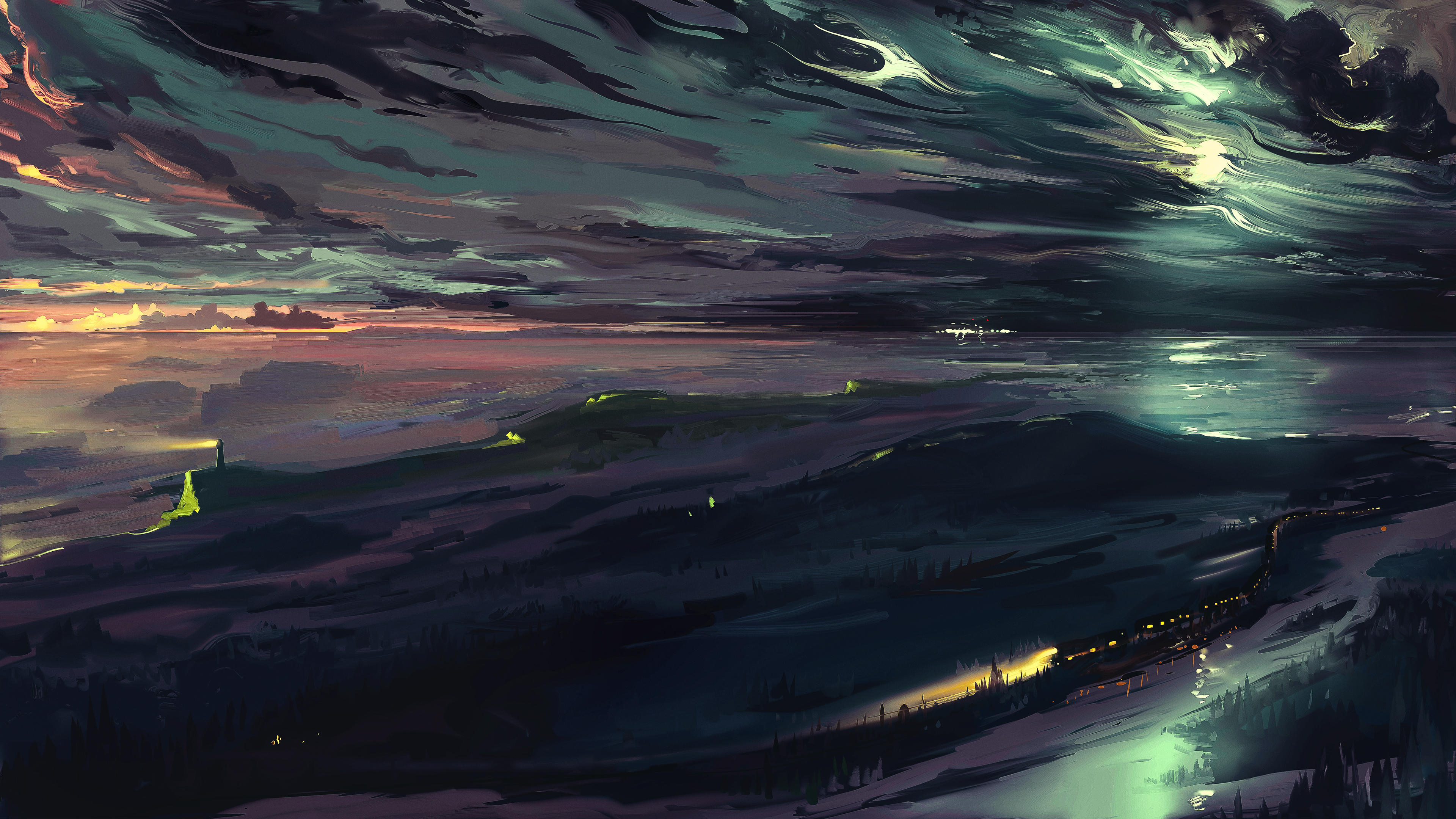 Night Train by Hangmoon (with some Lightroom grading) 3840x2160