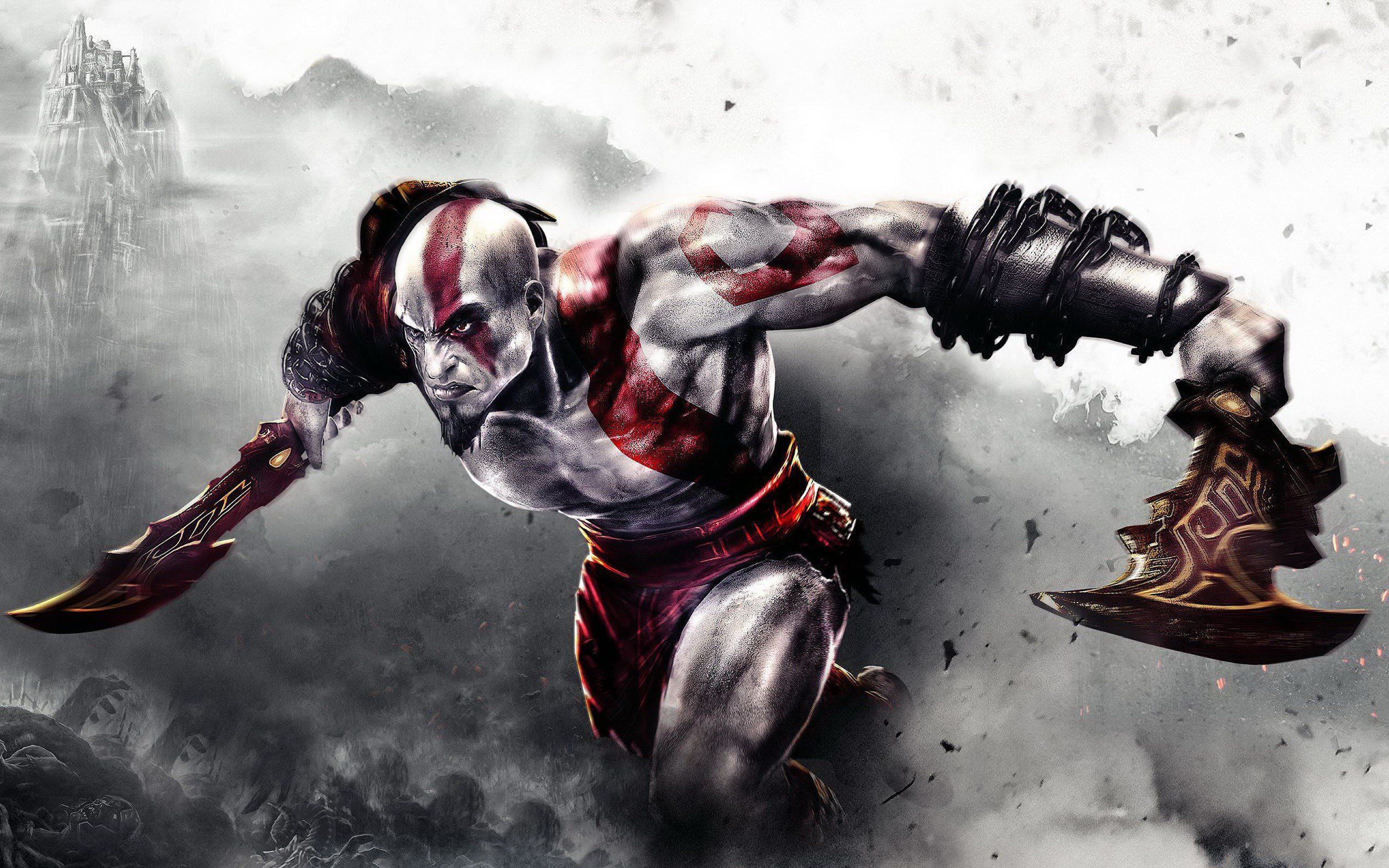 God War Kratos Chains Simple Swords Video Games #wallpaper #hd
