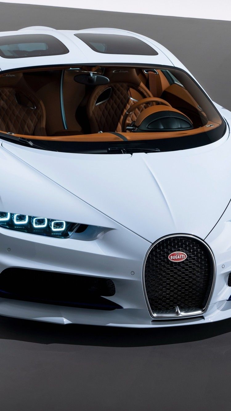 Download 750x1334 Bugatti Chiron, White, Majestic, Supercars