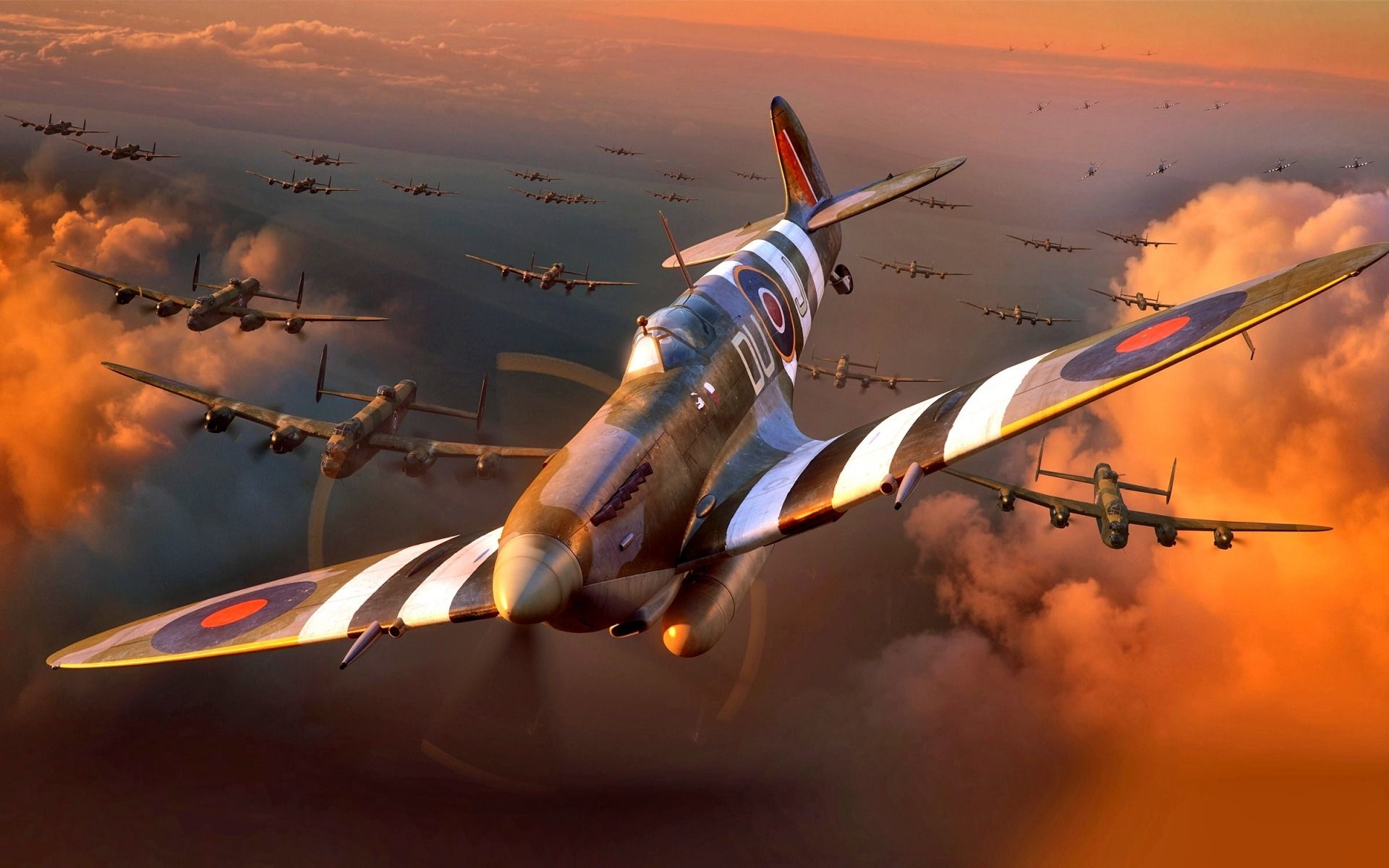 Download wallpaper Supermarine Spitfire, British fighter, World