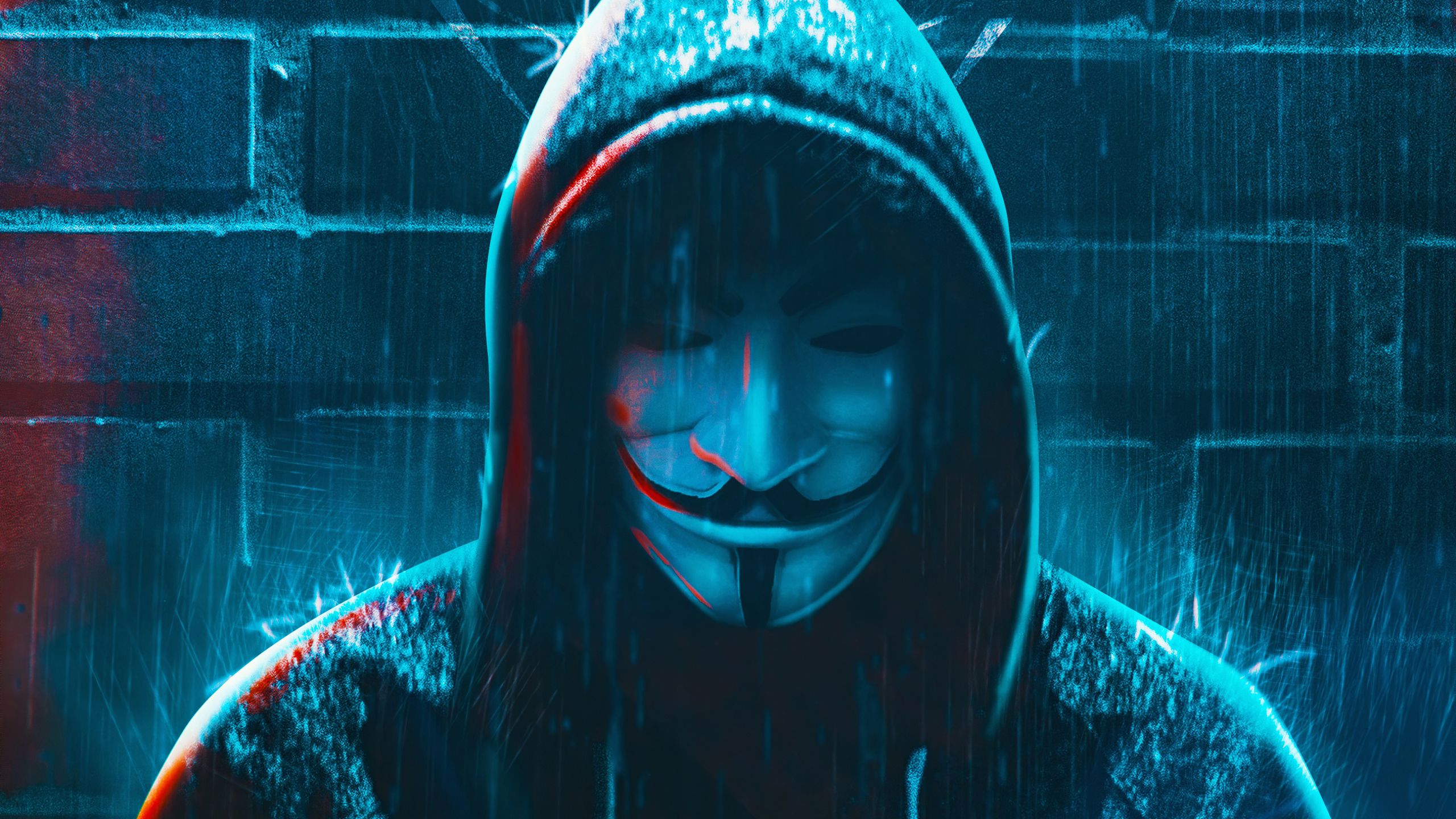 Anonymous 4K Hacker Mask 1440P Resolution Wallpaper, HD