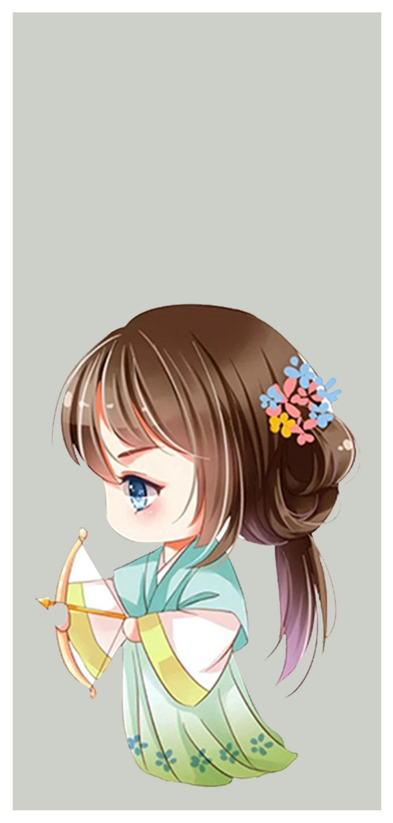cartoon cute girl mobile wallpaper background image free