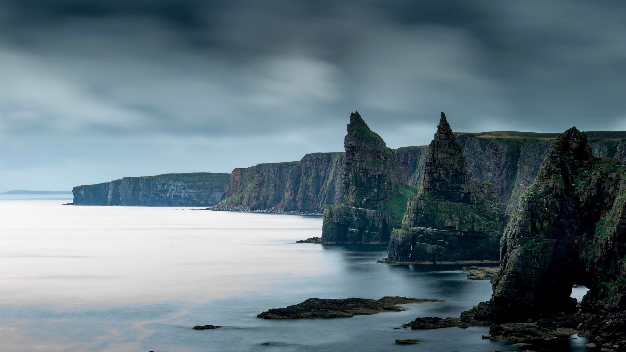 Wallpaper Sea, rocks, cliff, coast, nature landscape 2560x1600 HD