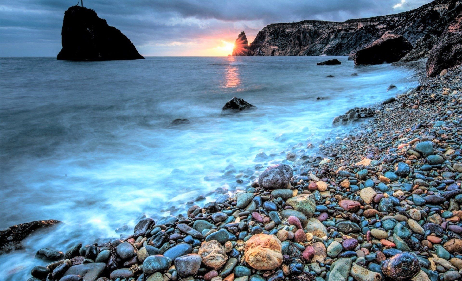 Colorful Rocks on the Coast HD Wallpaper. Background Image
